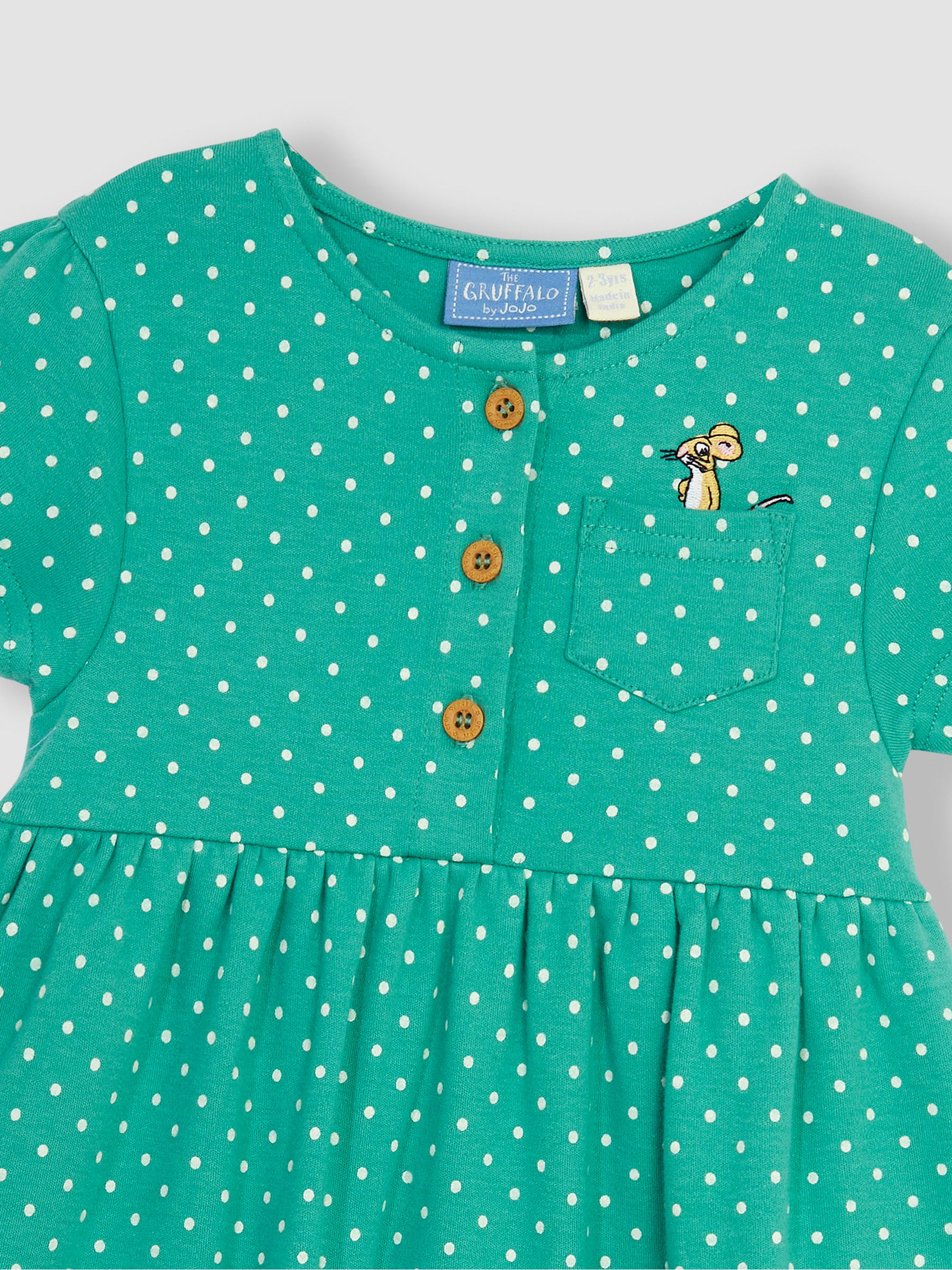 Green Gruffalo Applique Button Front Dress - Image 6 of 6
