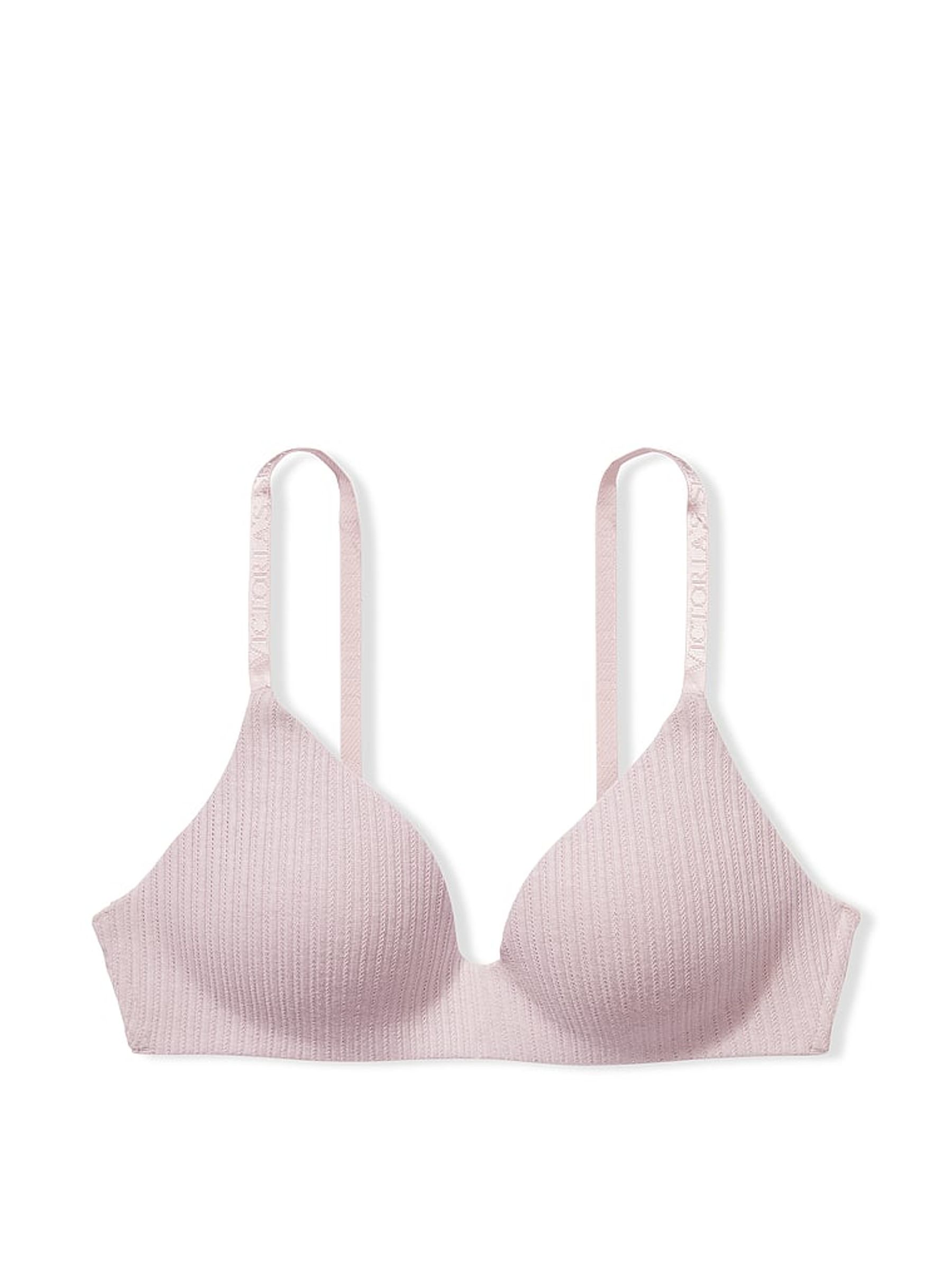 Pale Plum Purple Ribbed Non Wired Lightly Lined Bra - Image 3 of 3
