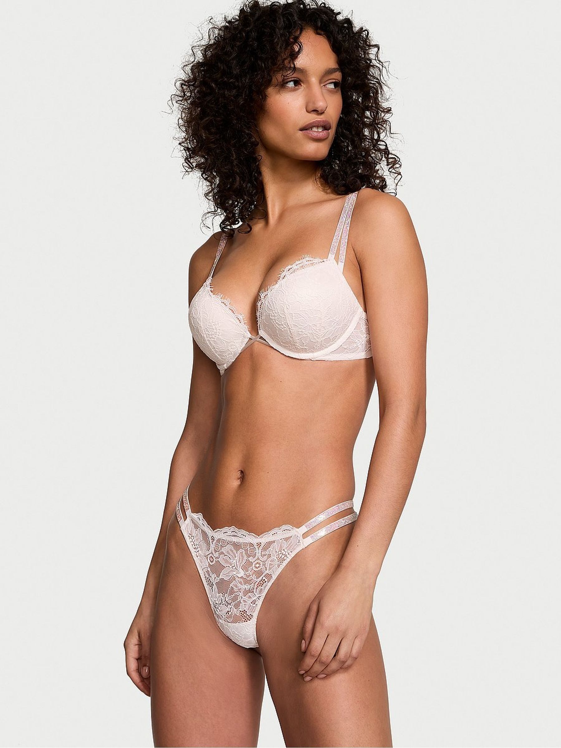 Coconut White Bombshell Add 2 Cups Push Up Double Shine Strap Bra - Image 1 of 4