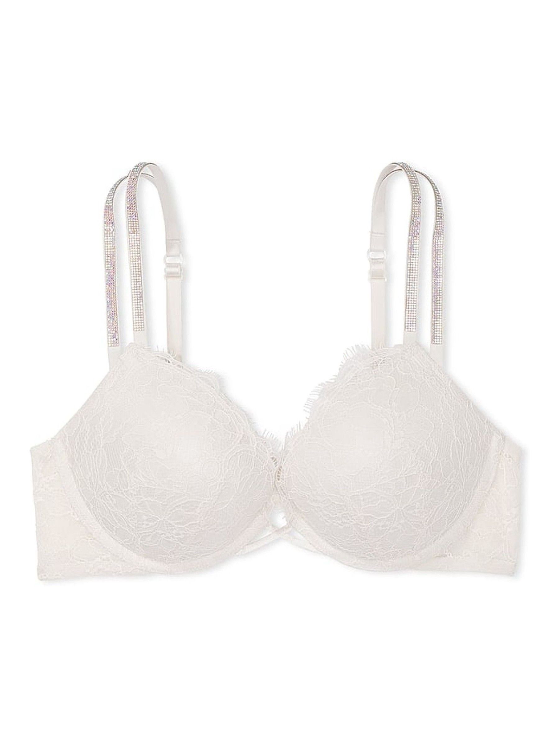 Coconut White Bombshell Add 2 Cups Push Up Double Shine Strap Bra - Image 3 of 4