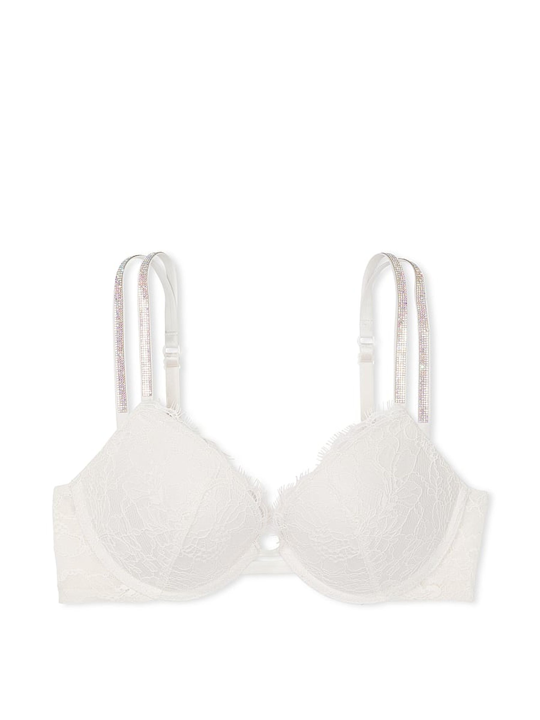 Coconut White Lace Push Up Double Shine Strap Bra - Image 3 of 4