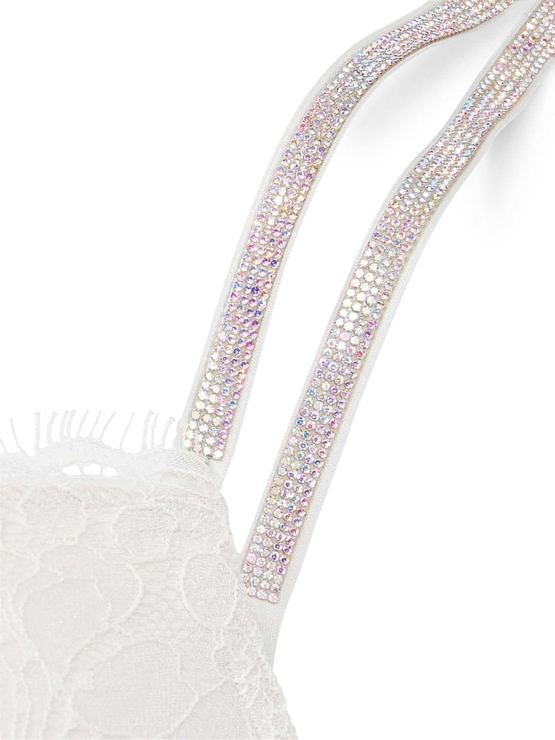 Coconut White Lace Push Up Double Shine Strap Bra - Image 4 of 4