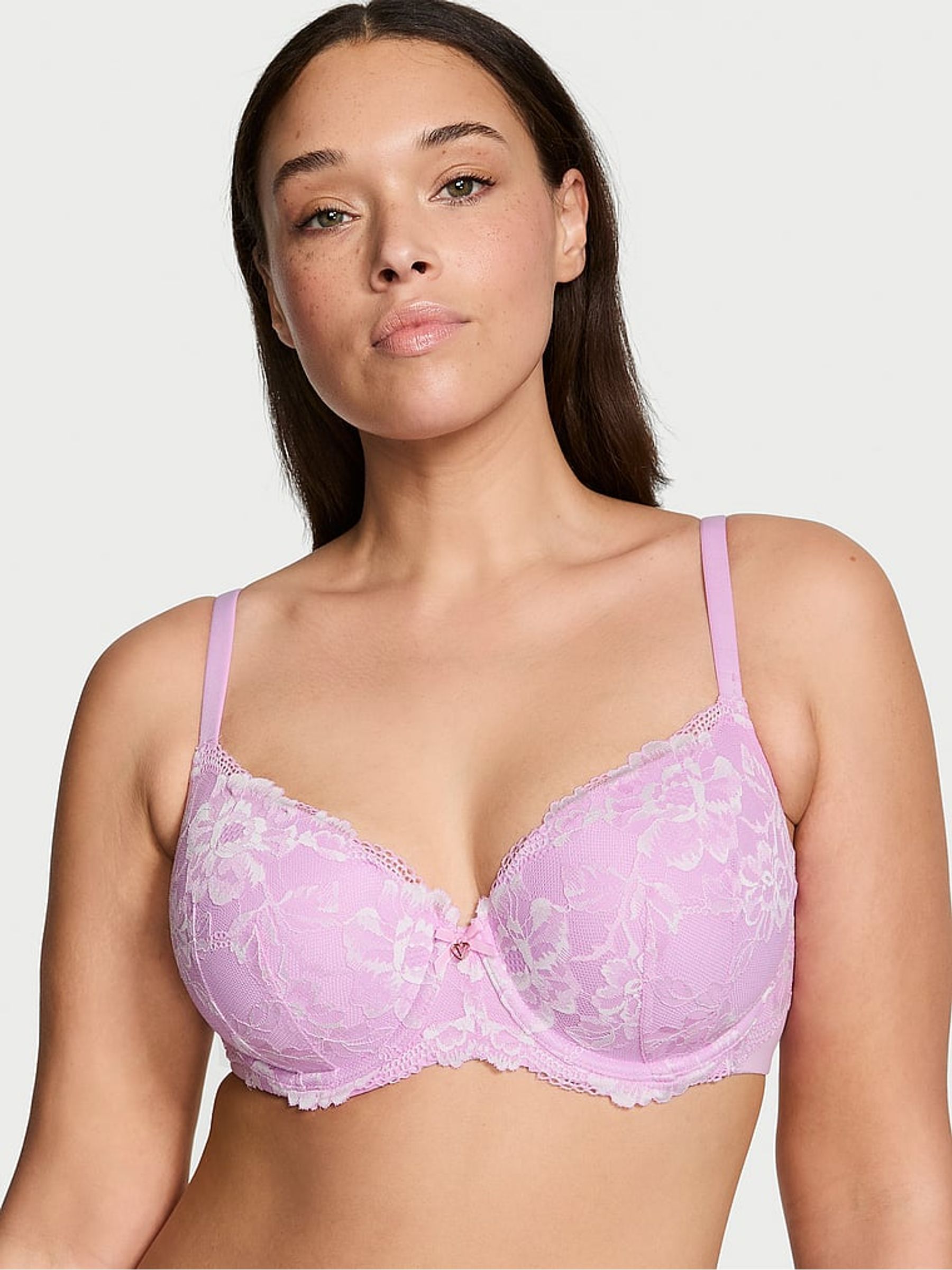 Violet Sugar Purple Vintage Lace Trim Demi Bra - Image 1 of 3