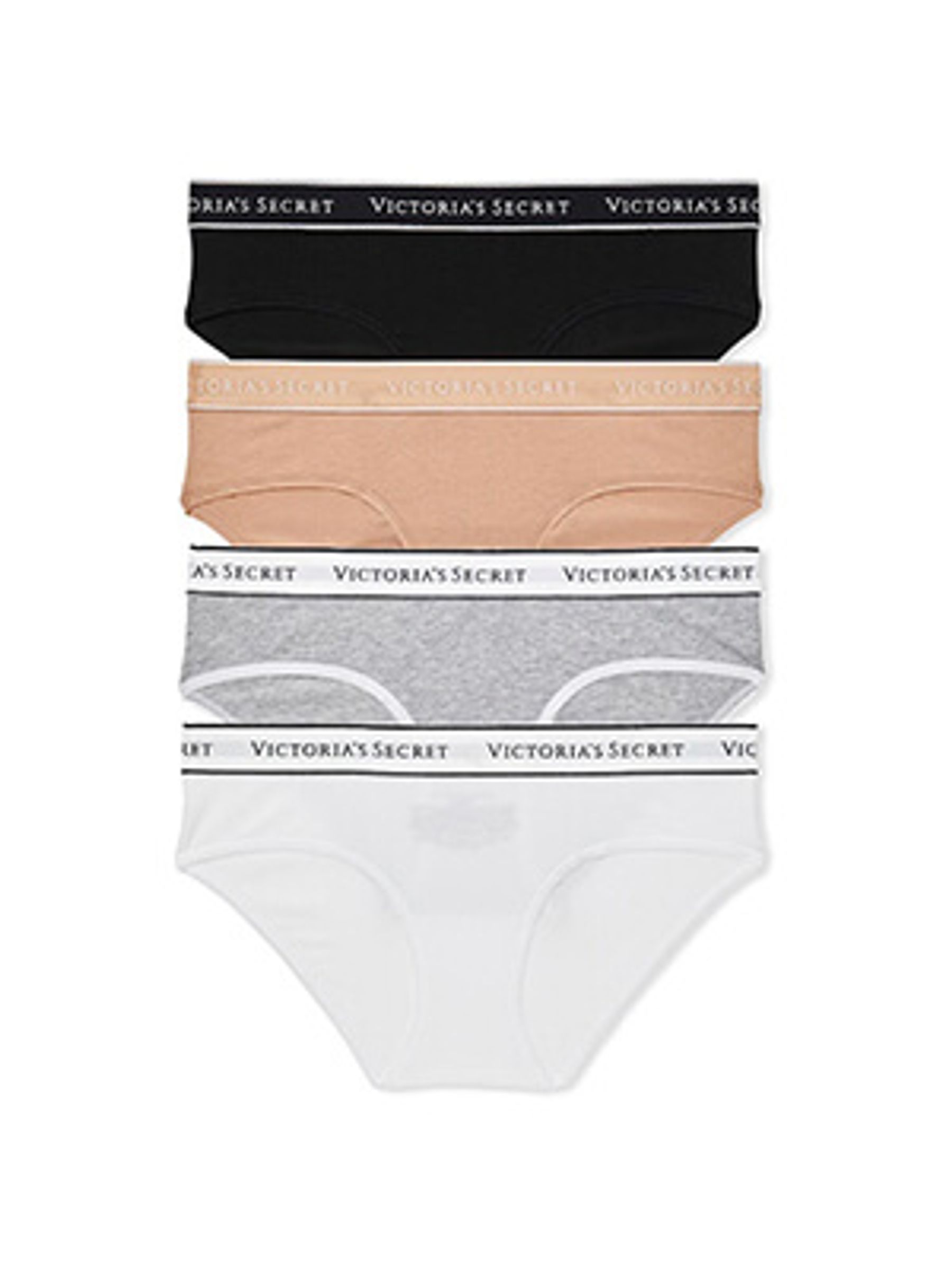 BlackWhiteGreyNude Hipster Logo 4 Pack Knickers - Image 1 of 4