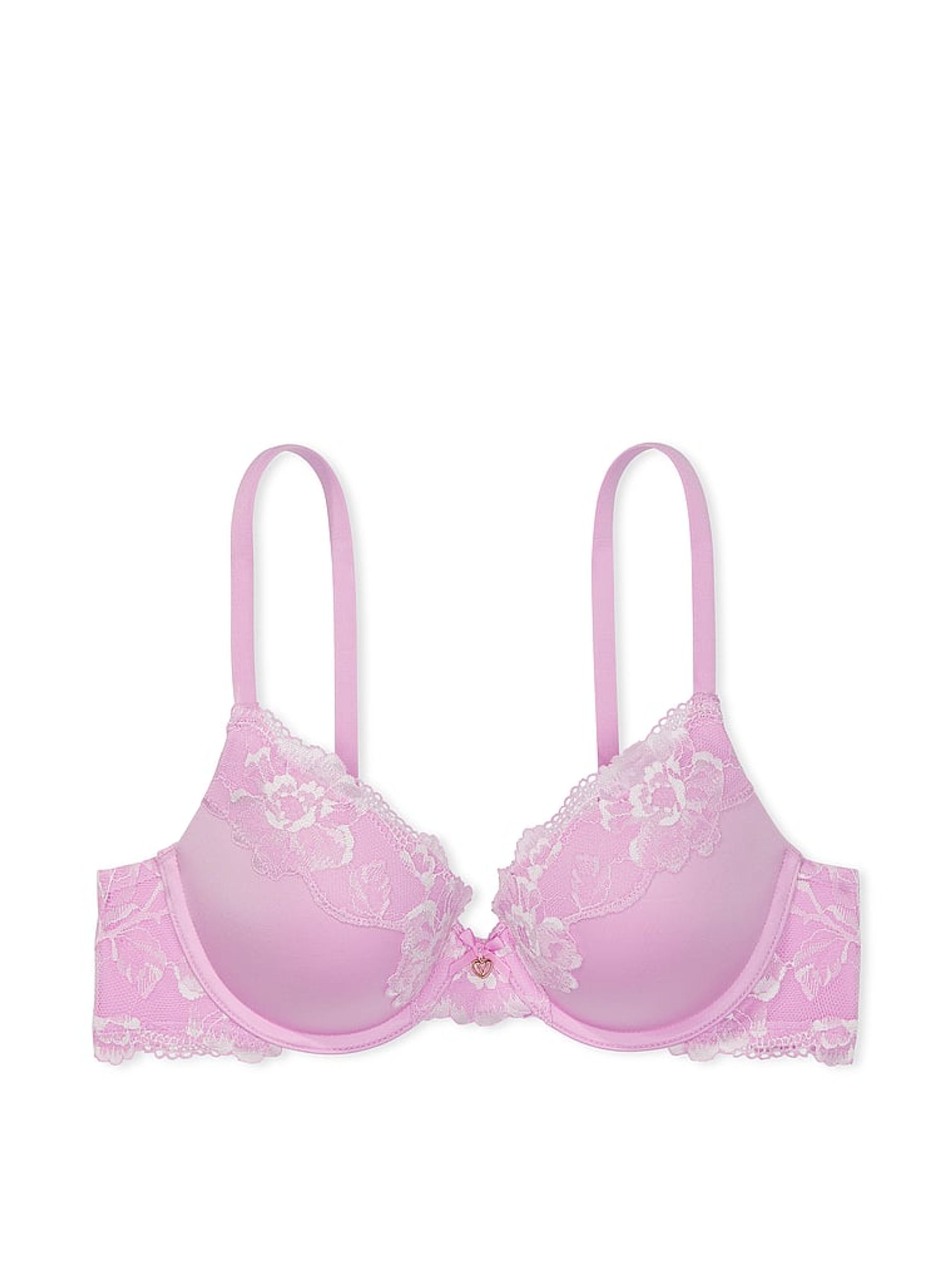Violet Sugar Purple Vintage Lace Trim Full Cup Push Up Bra - Image 3 of 3
