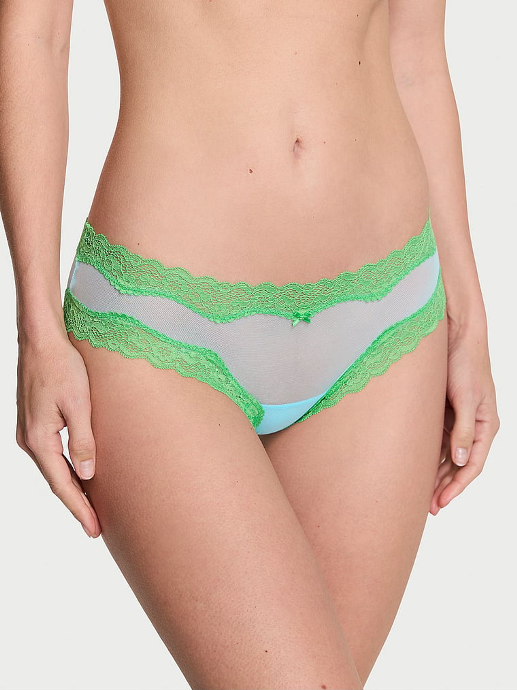 Cool Down Blue Mesh Cheeky Knickers - Image 1 of 3