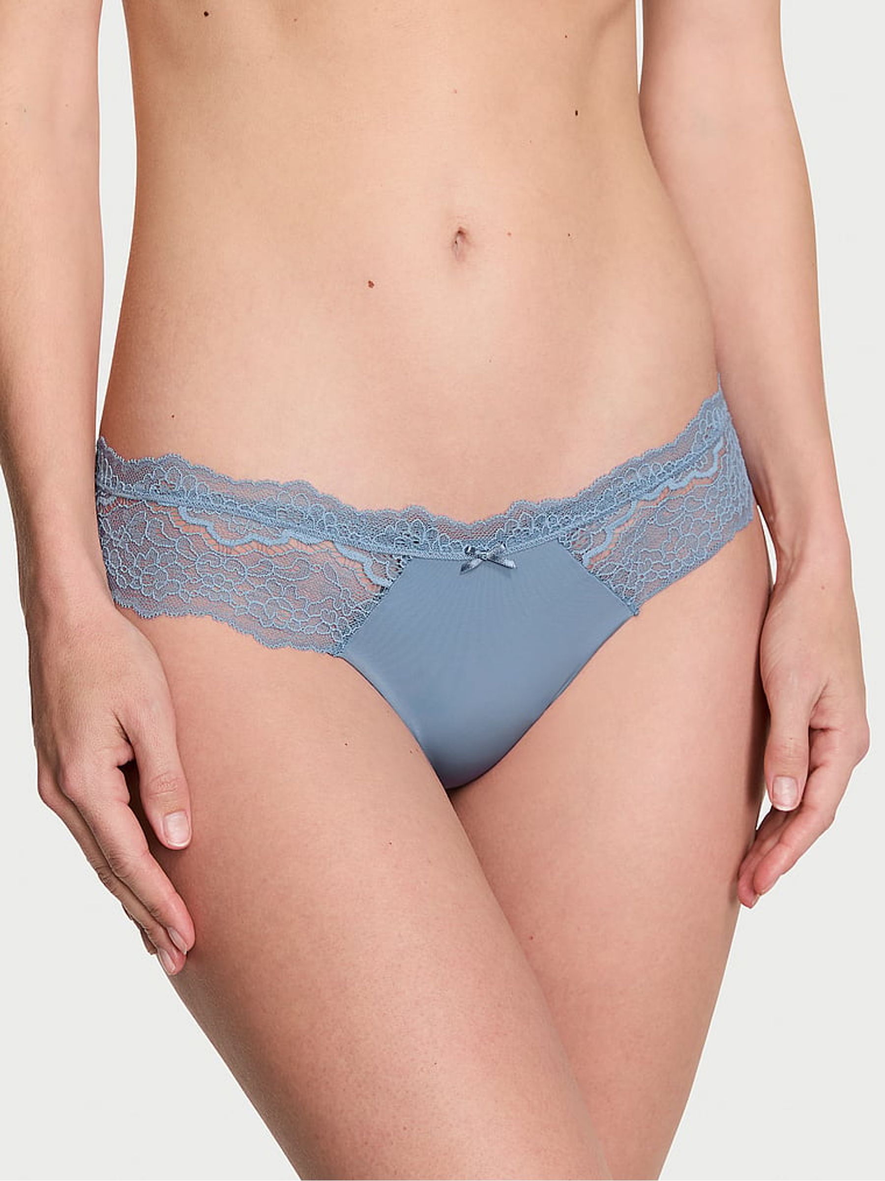 Faded Denim Blue Thong Knickers - Image 1 of 3