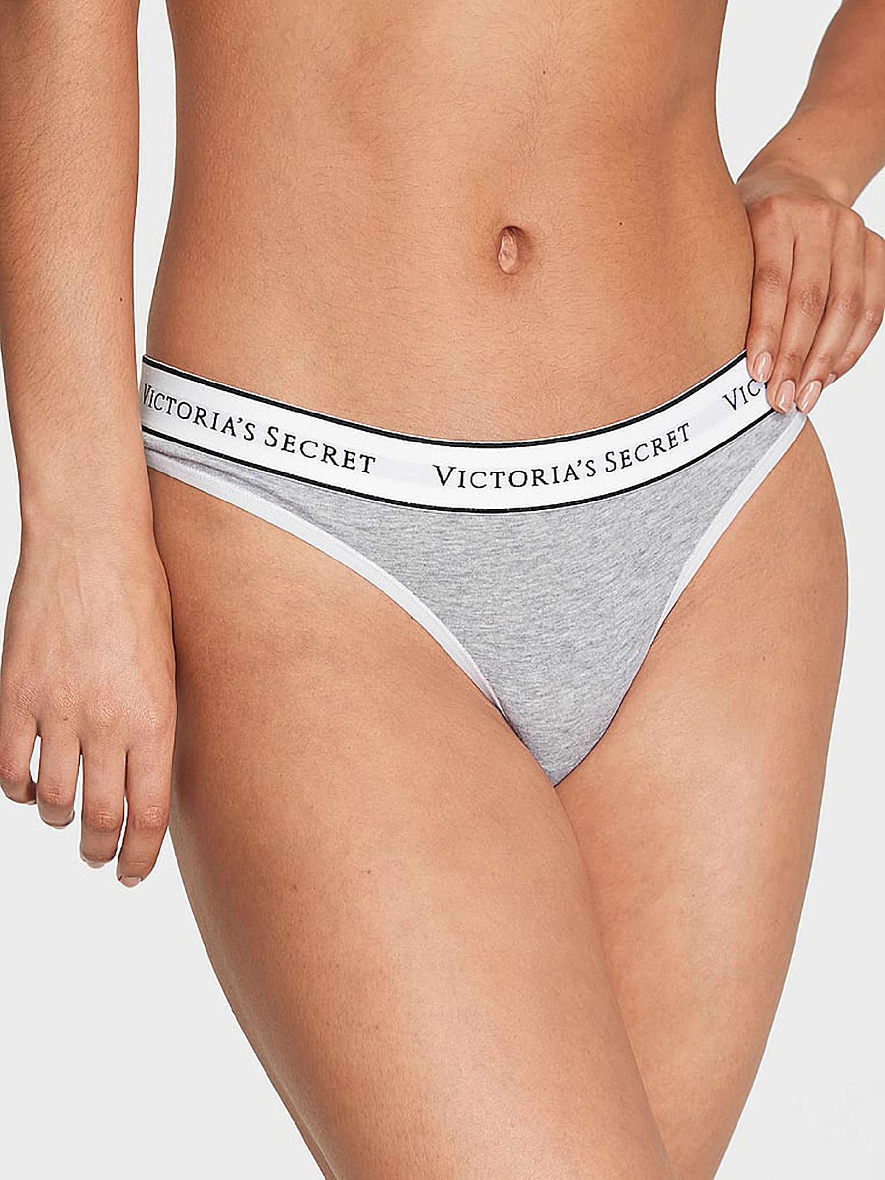 Grey Heather Thong Knickers - Image 1 of 3