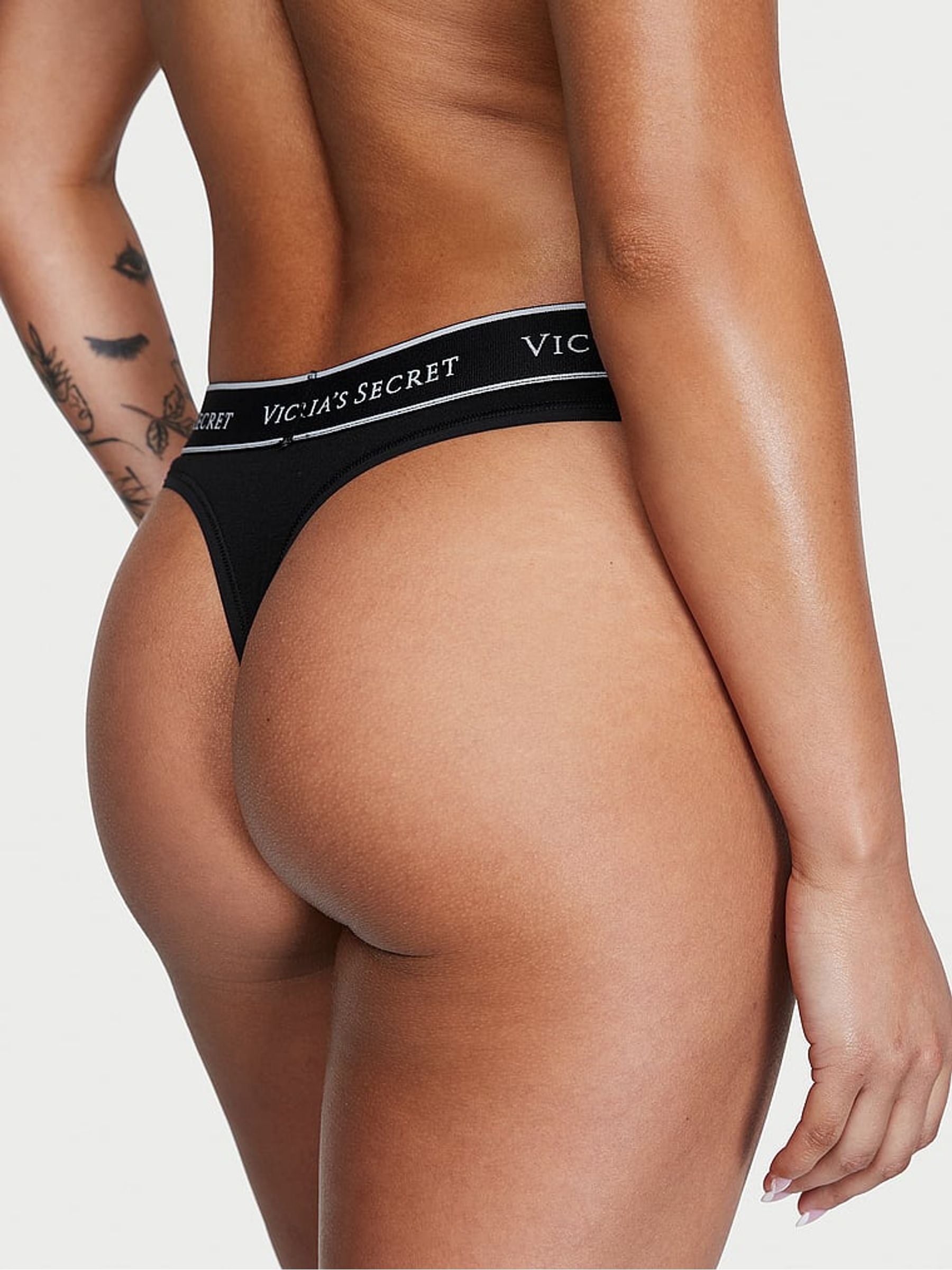 Pure Black Thong Knickers - Image 2 of 4