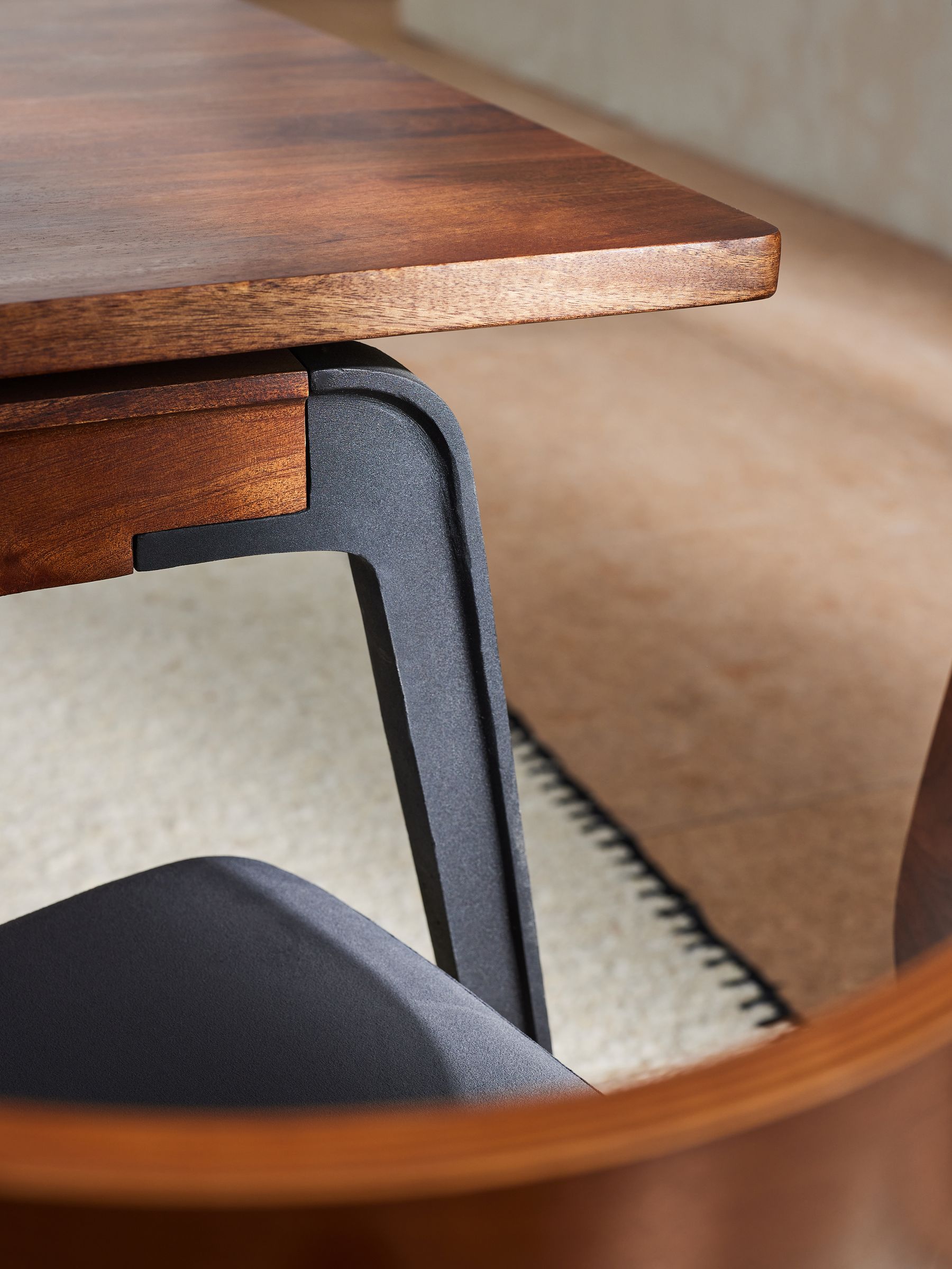 Lucien 6 to 8 Extending Dining Table in Dark Mango Wood - Image 3 of 6