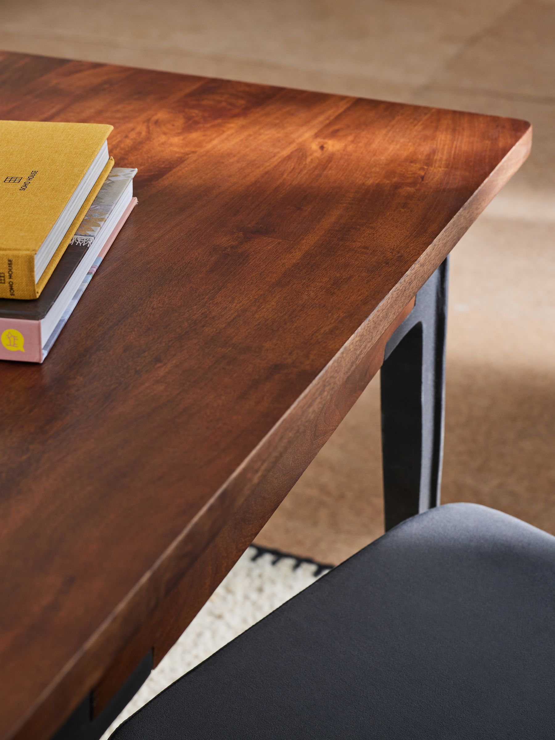 Lucien 6 to 8 Extending Dining Table in Dark Mango Wood - Image 5 of 6