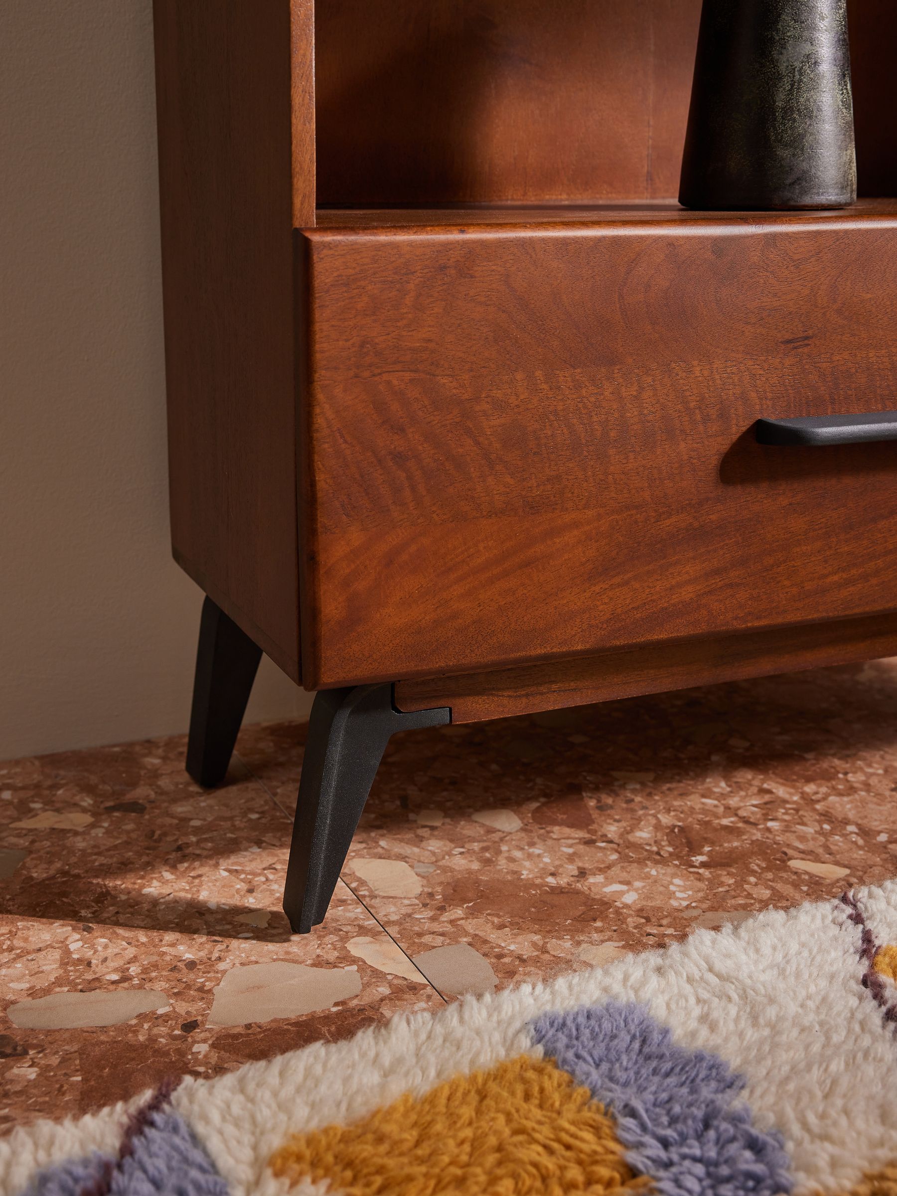 Lucien Bookcase in Dark Mango Wood - Image 3 of 4