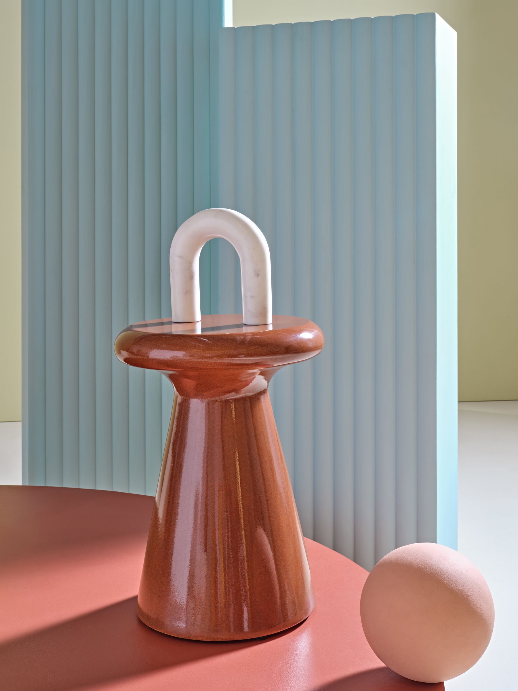 Roffey Indoor/Outdoor Garden Side Table in Terracotta - Image 2 of 6