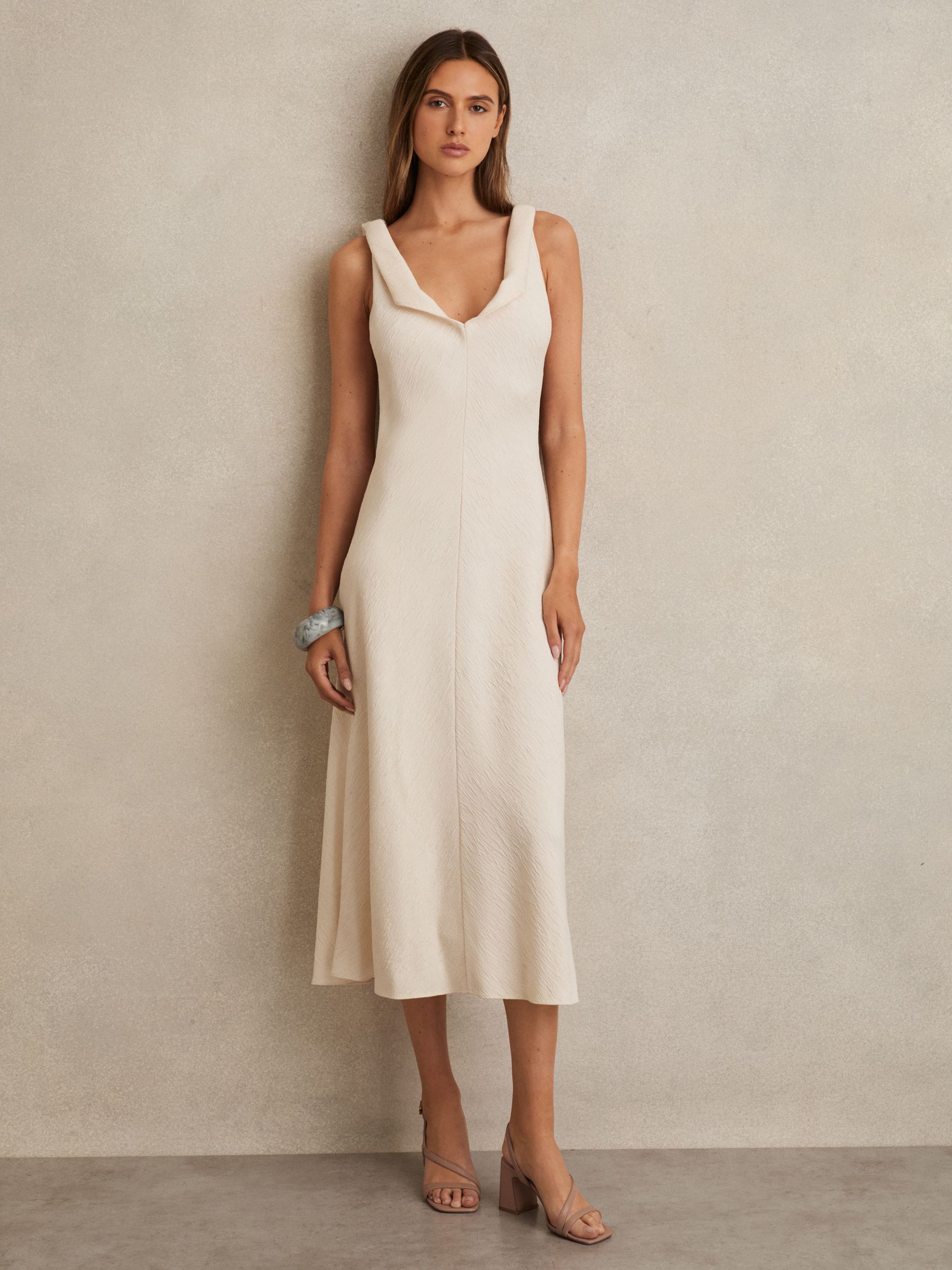 Strappy Leather Heeled Sandals in Nude - Image 2 of 5
