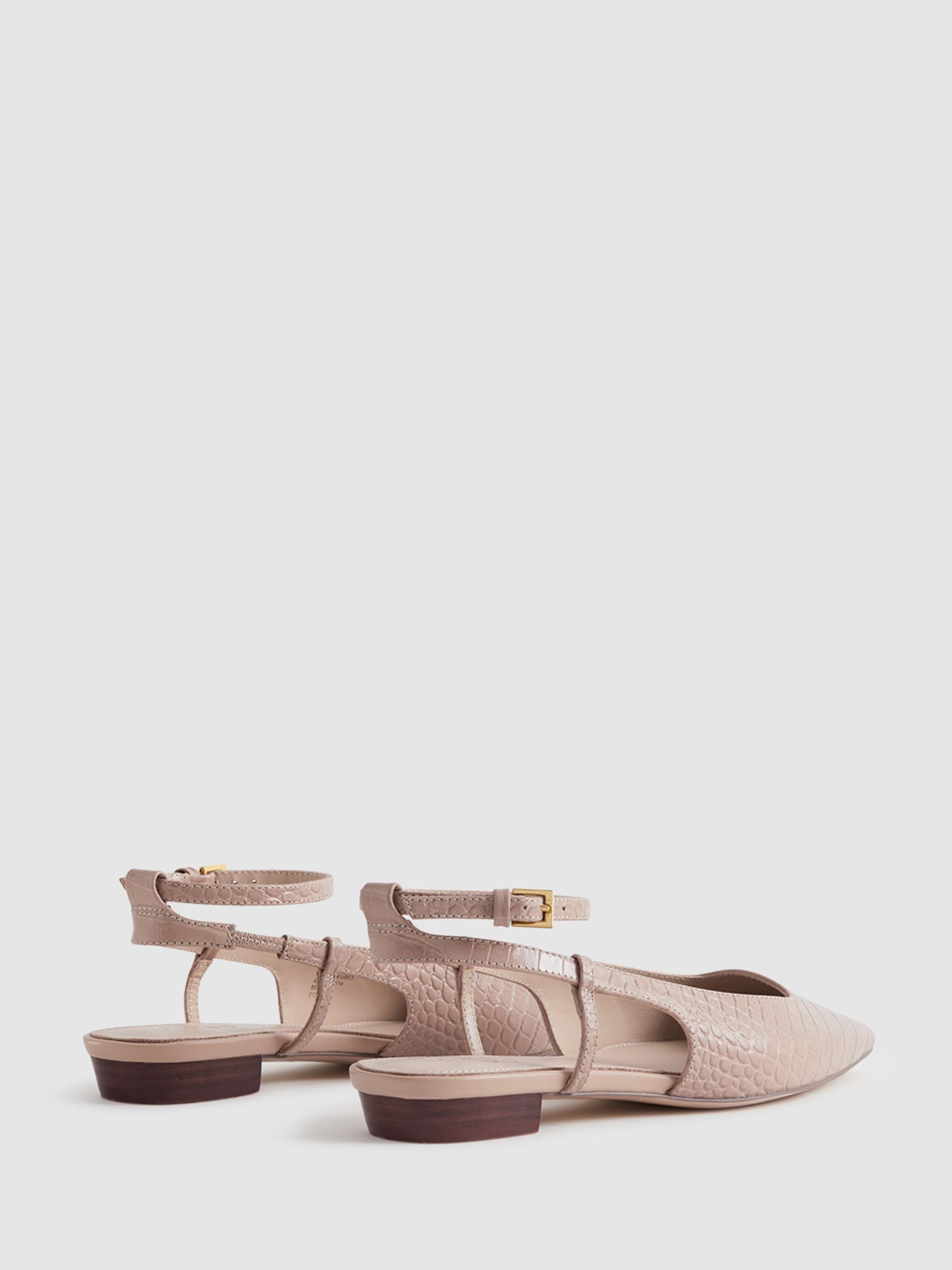 Leather Slingback Ballerina Flats in Nude - Image 4 of 5