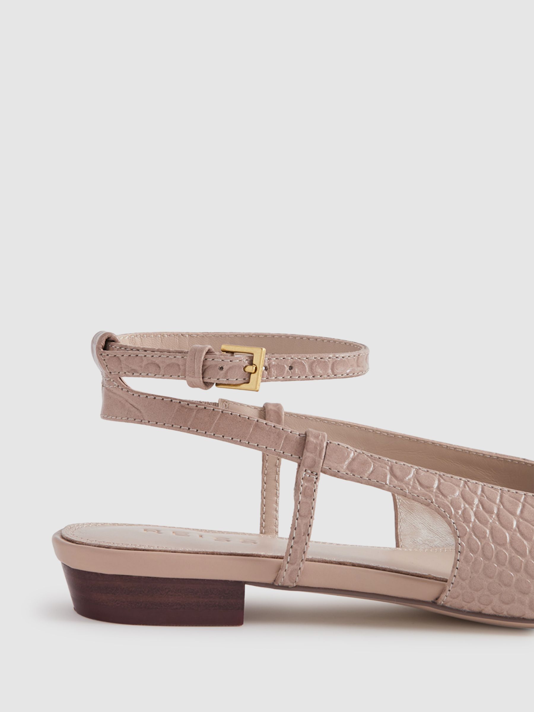 Leather Slingback Ballerina Flats in Nude - Image 5 of 5