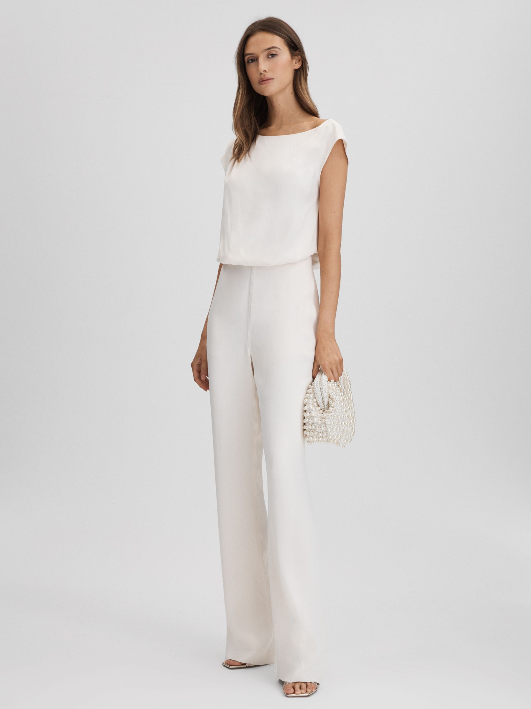 Woven Pearl Clutch Bag in White - Image 5 of 5