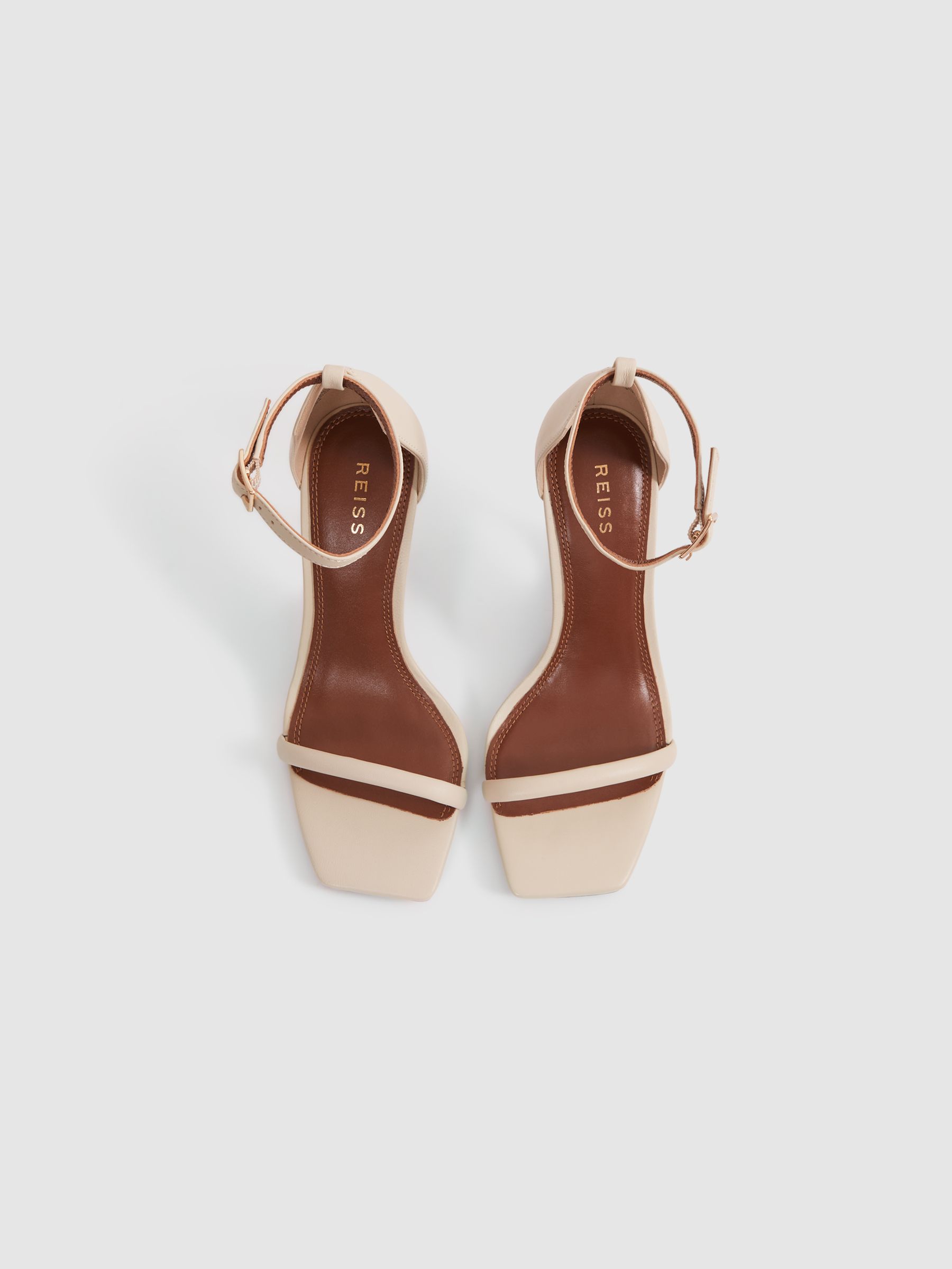 Leather Strappy Wedge Heels in Off White - Image 4 of 5