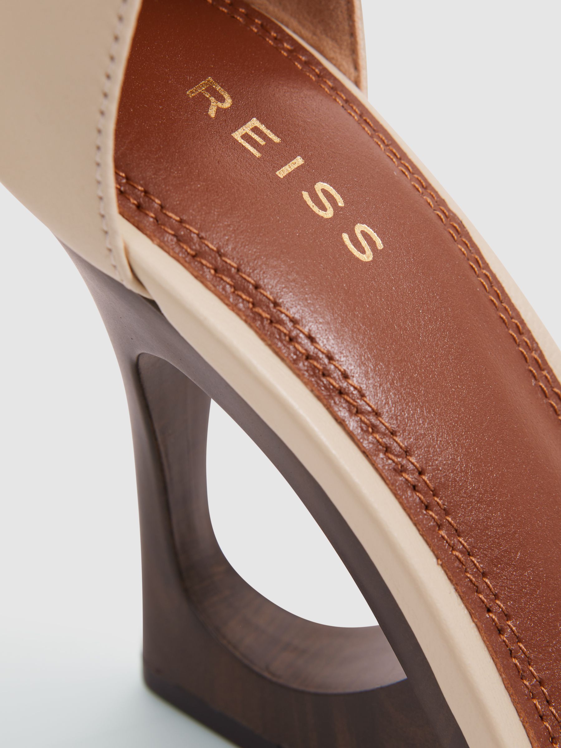 Leather Strappy Wedge Heels in Off White - Image 5 of 5