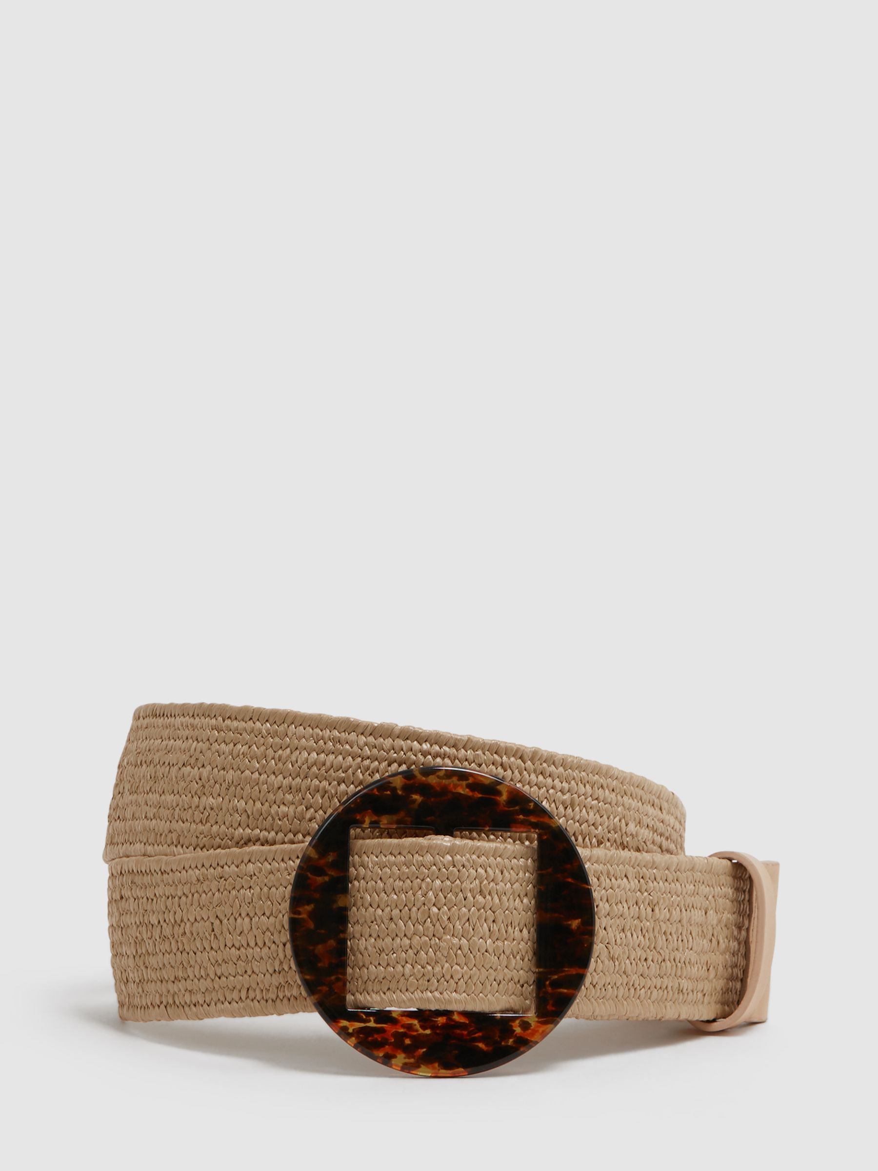 Elasticated Woven Belt in Natural - Image 1 of 4