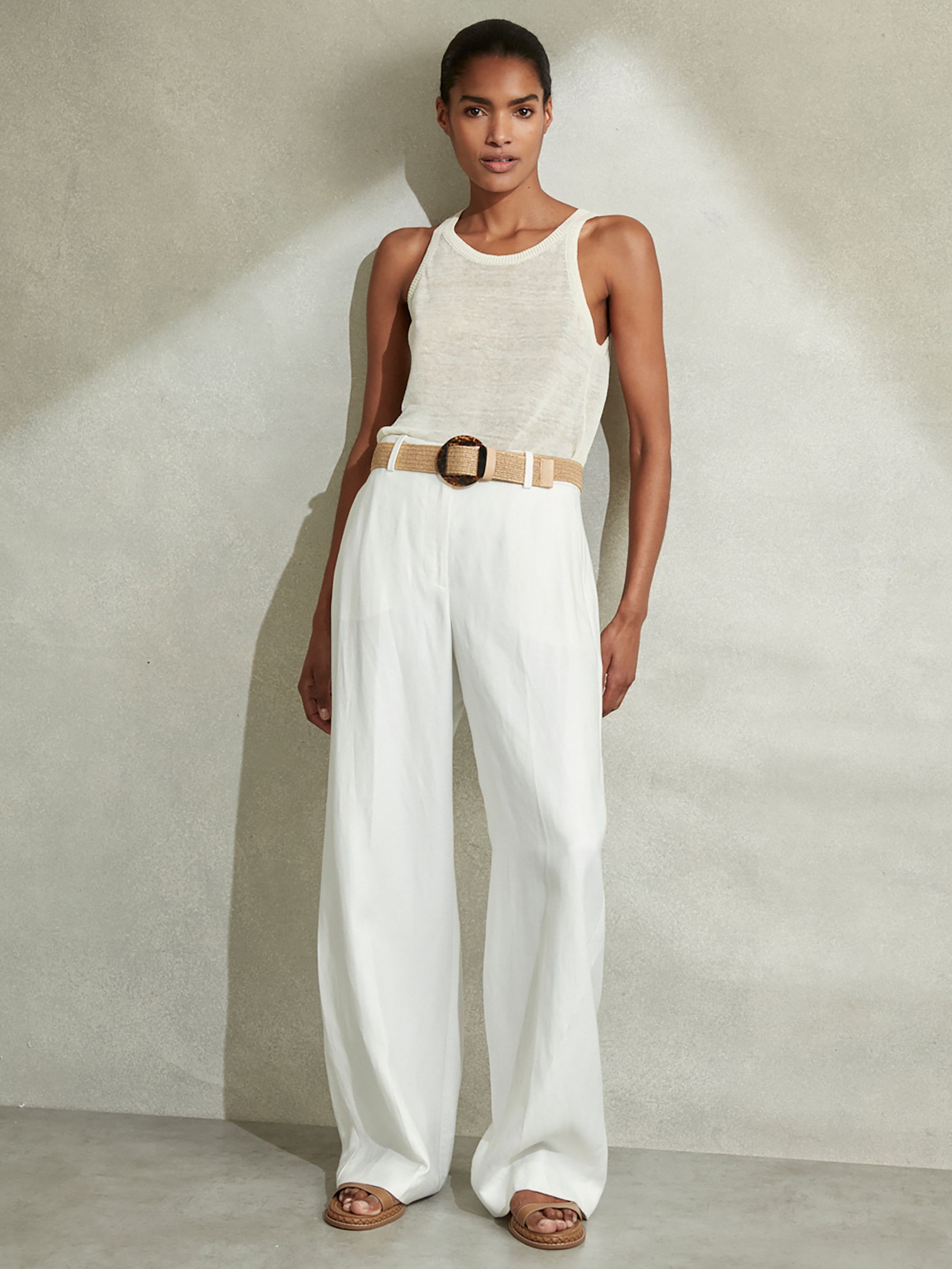 Elasticated Woven Belt in Natural - Image 2 of 4