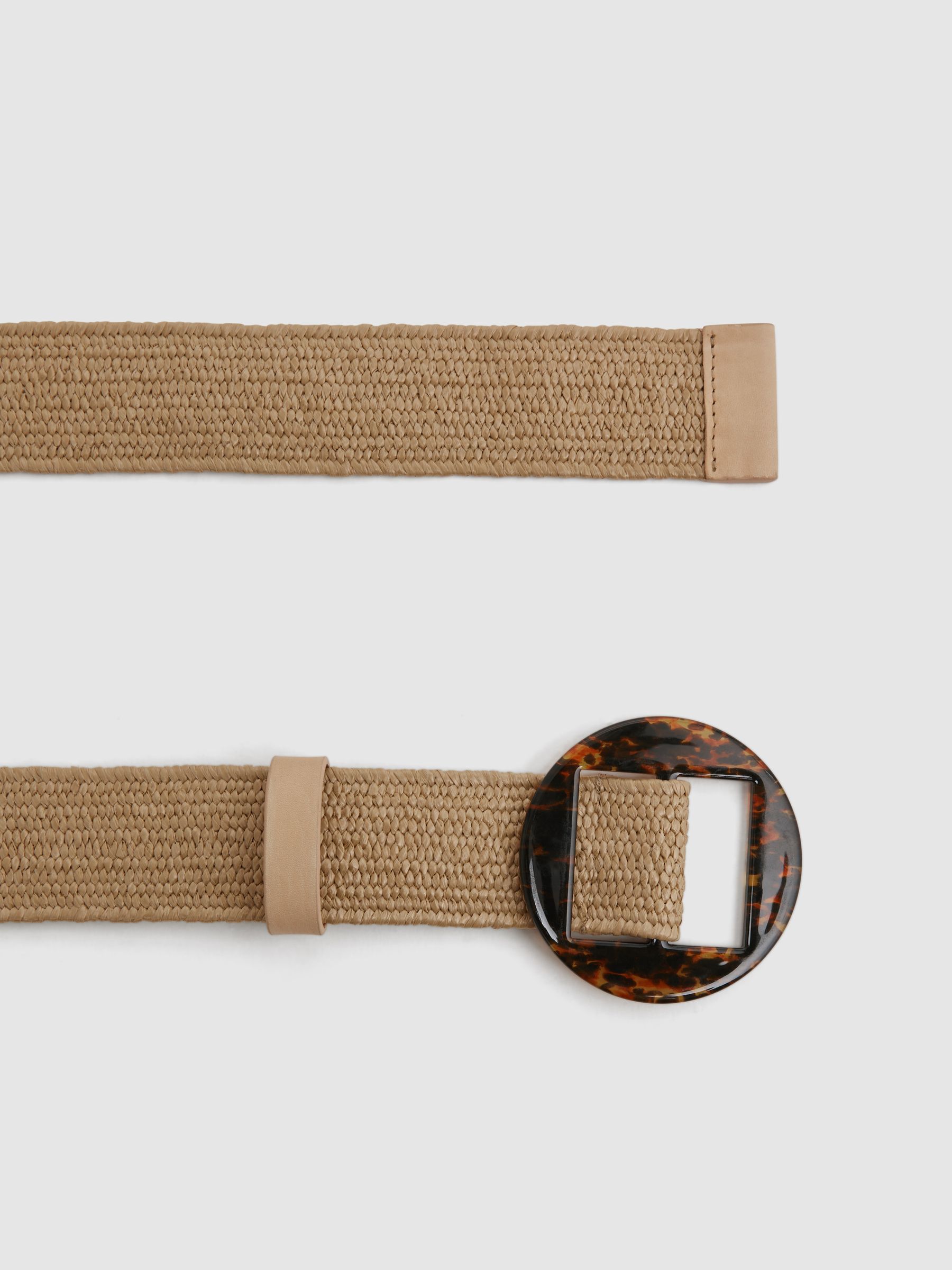 Elasticated Woven Belt in Natural - Image 3 of 4
