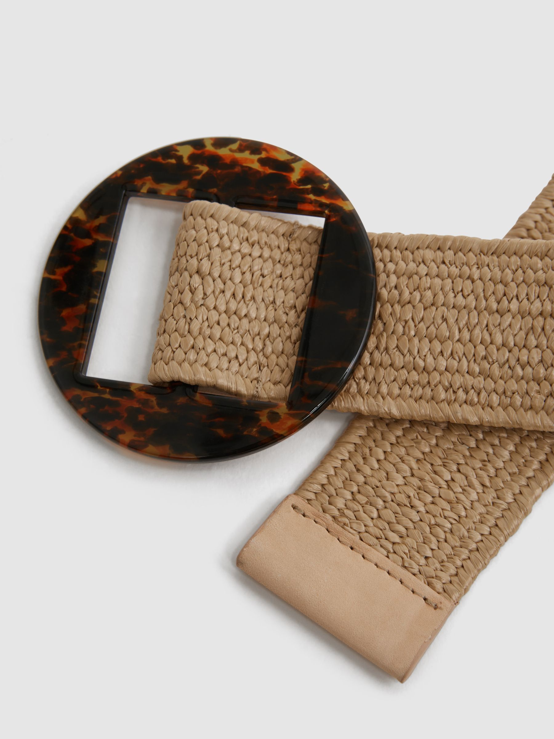 Elasticated Woven Belt in Natural - Image 4 of 4