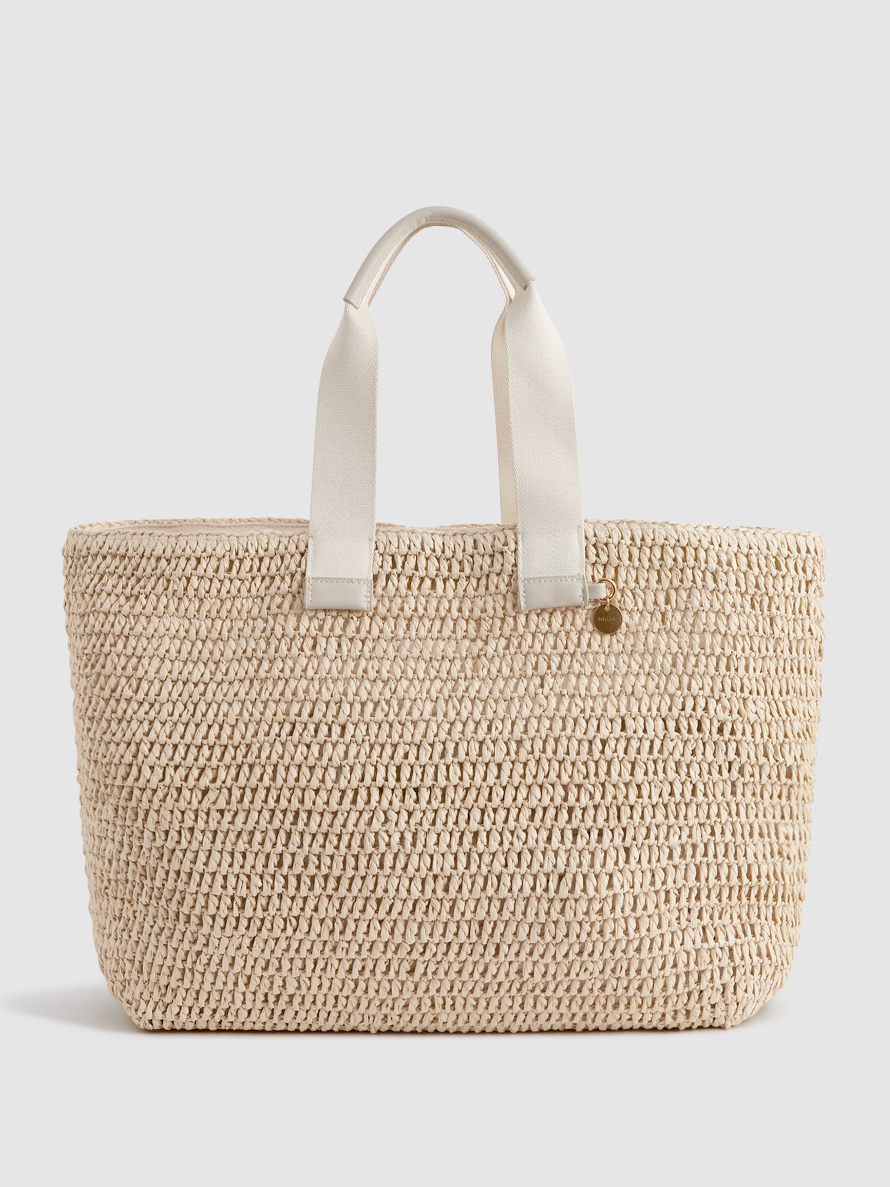 Woven Tote Bag in Natural - Image 1 of 6