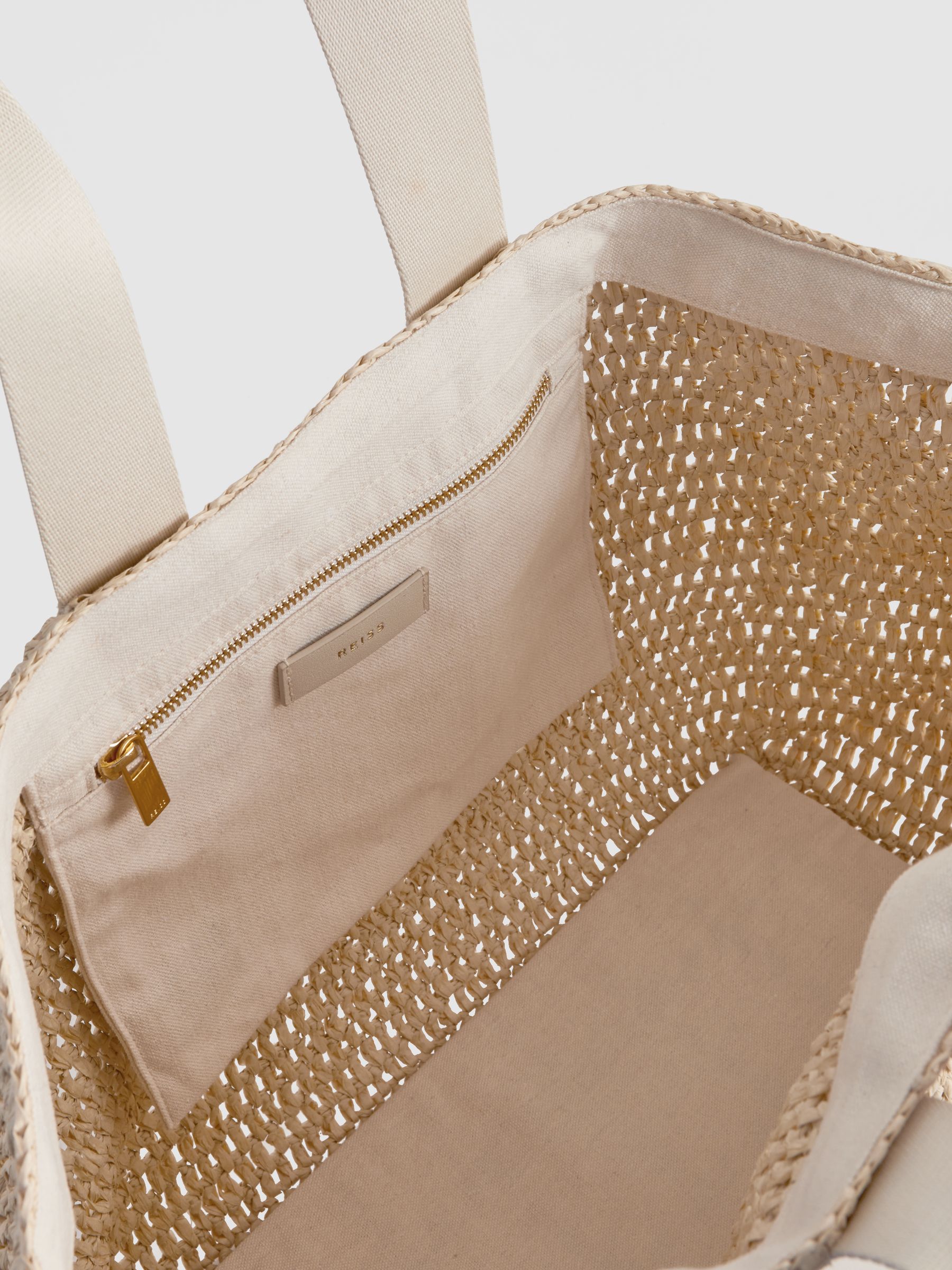 Woven Tote Bag in Natural - Image 3 of 6