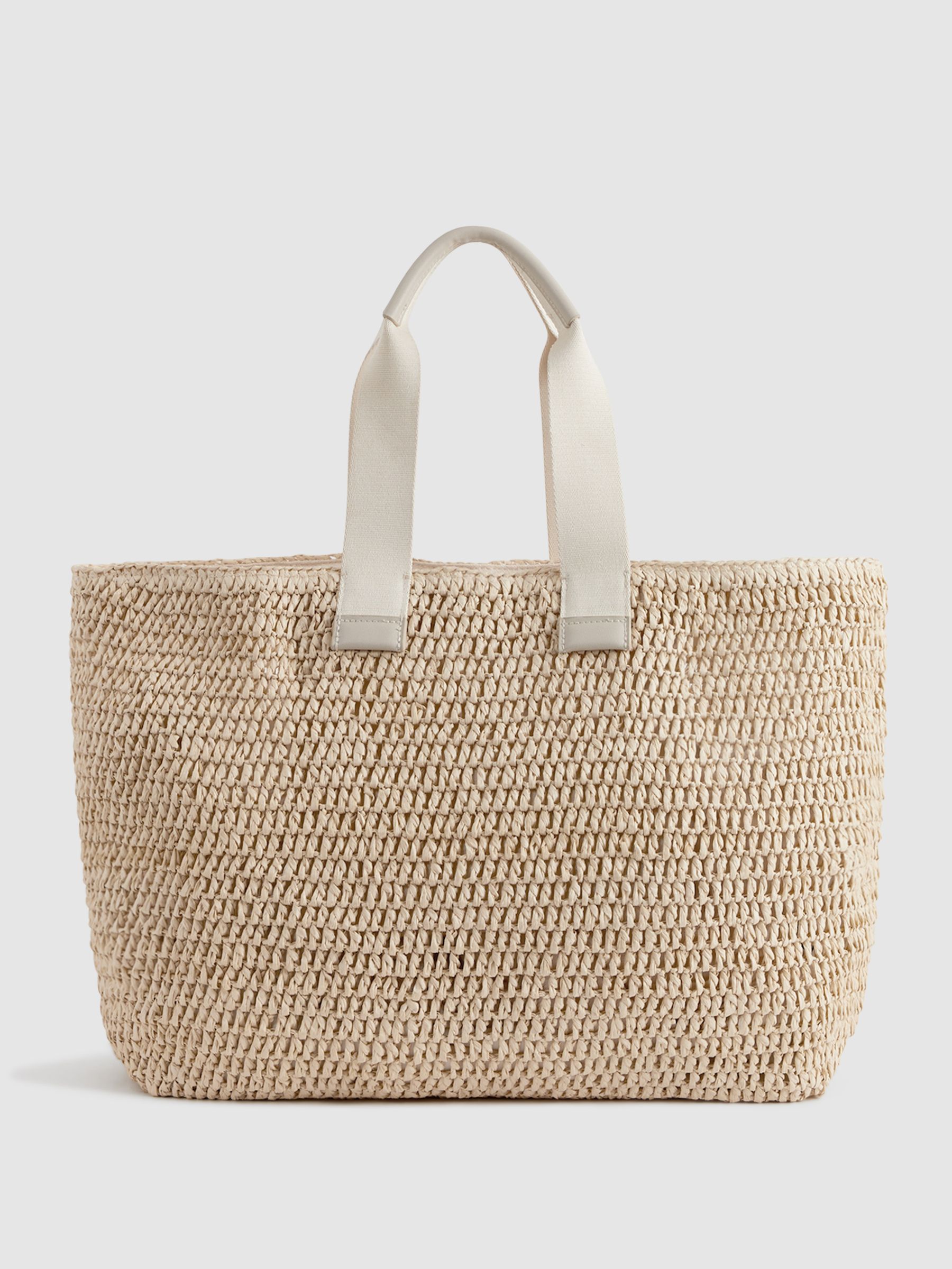 Woven Tote Bag in Natural - Image 4 of 6