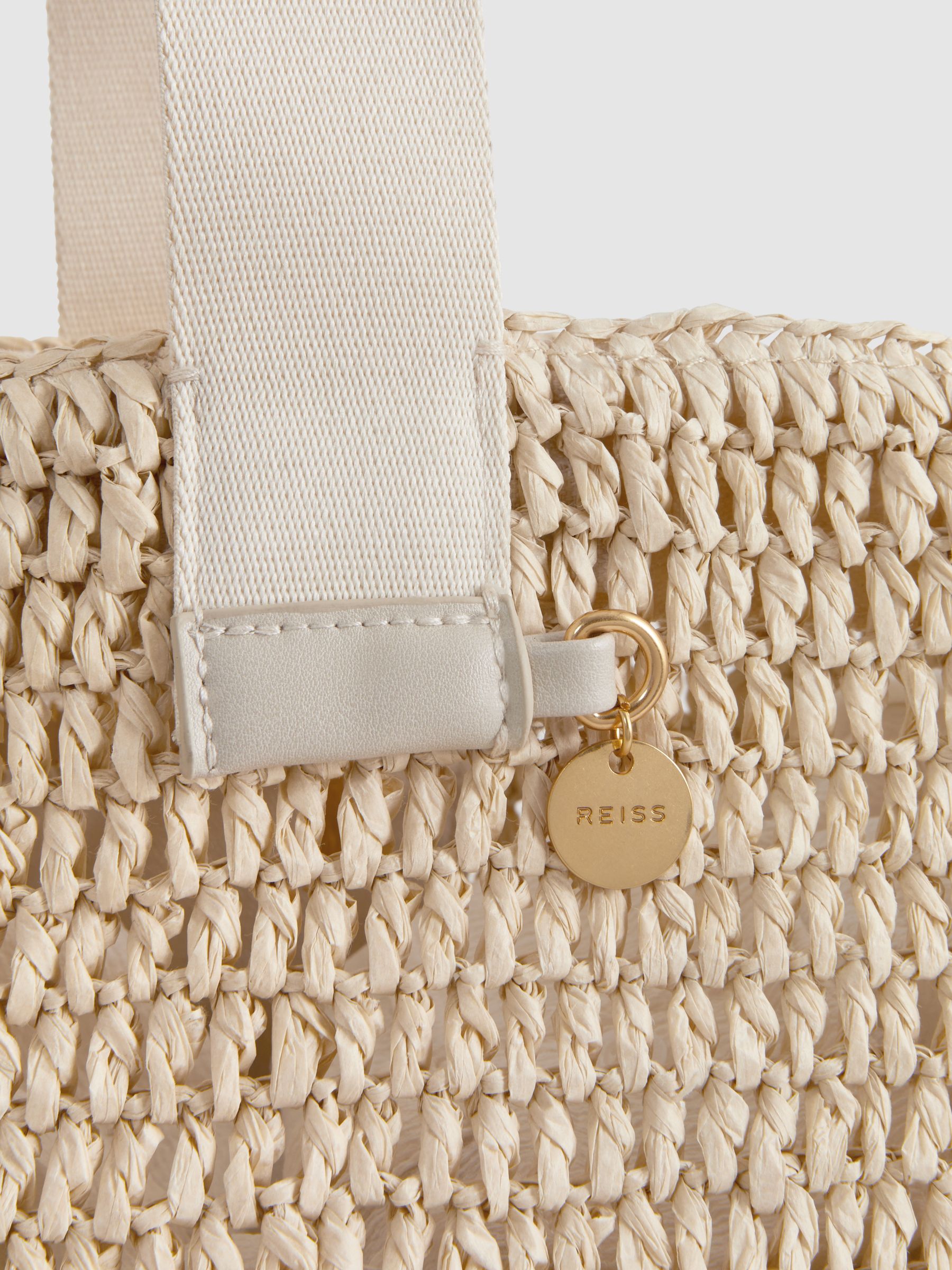 Woven Tote Bag in Natural - Image 5 of 6