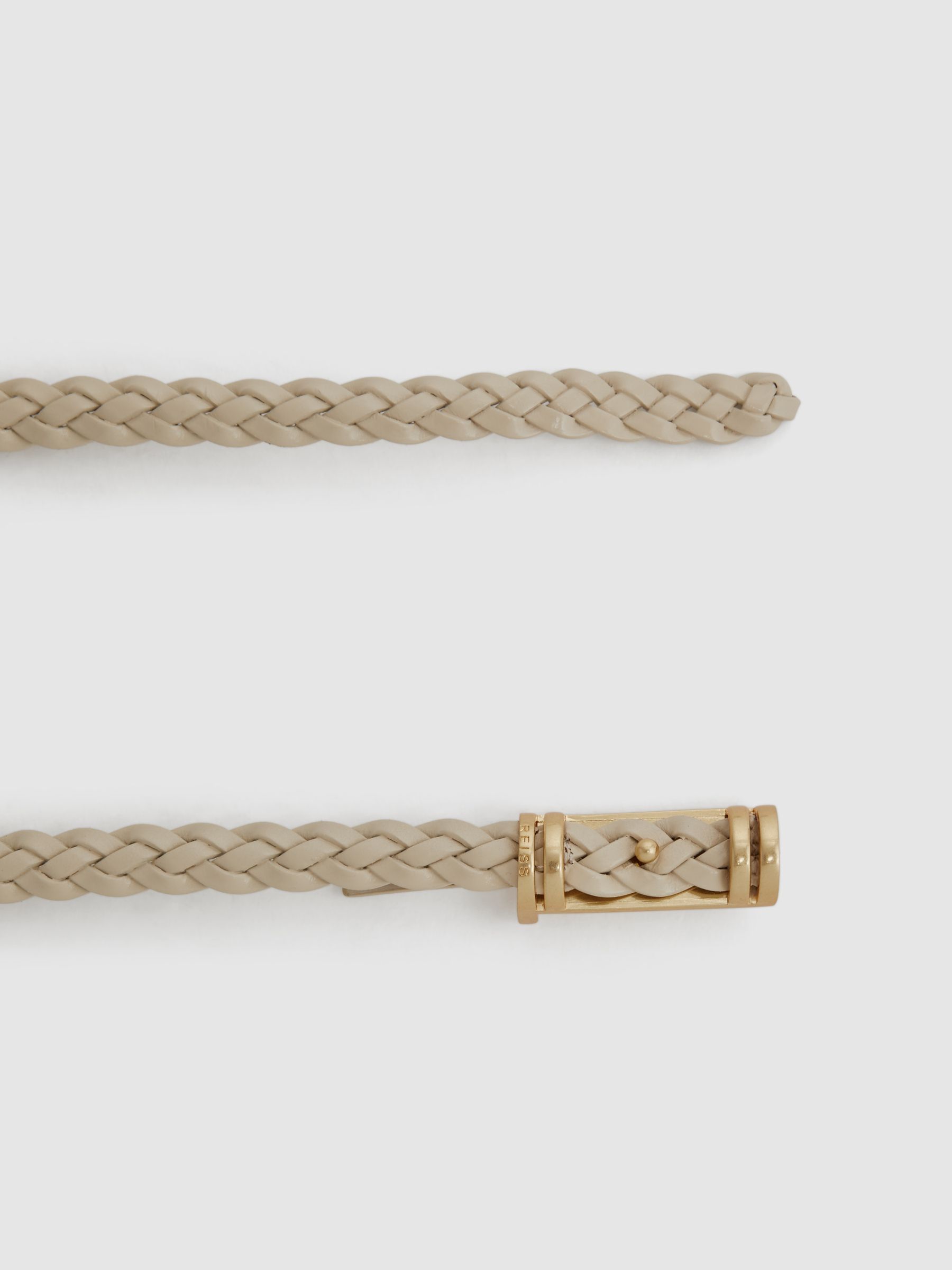 Thin Leather Belt in Cream - Image 3 of 5
