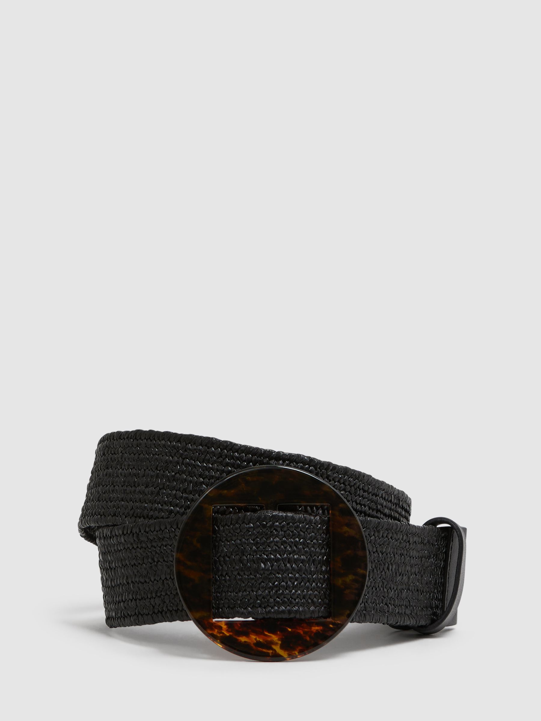 Elasticated Woven Belt in Black - Image 1 of 4