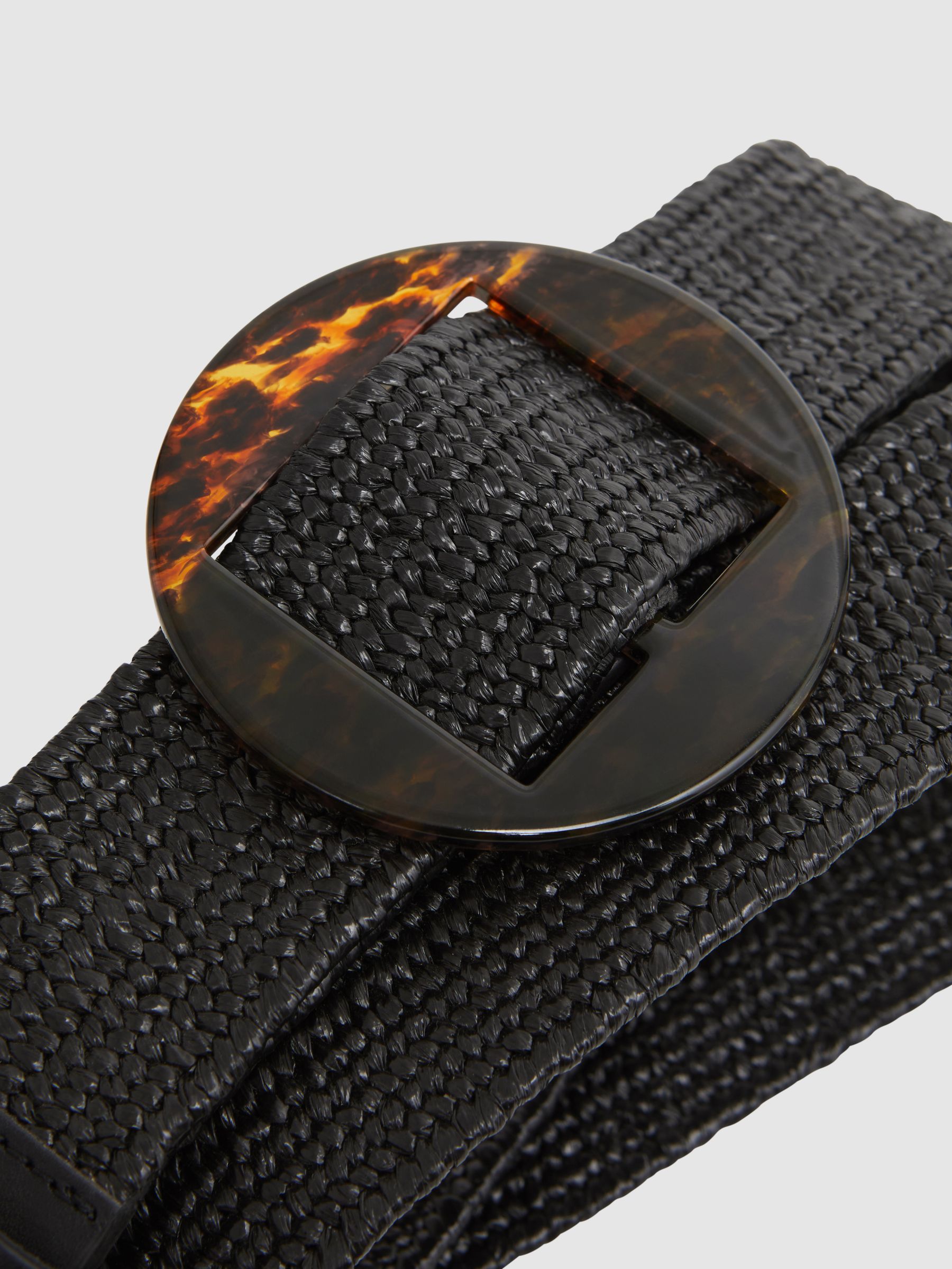 Elasticated Woven Belt in Black - Image 4 of 4