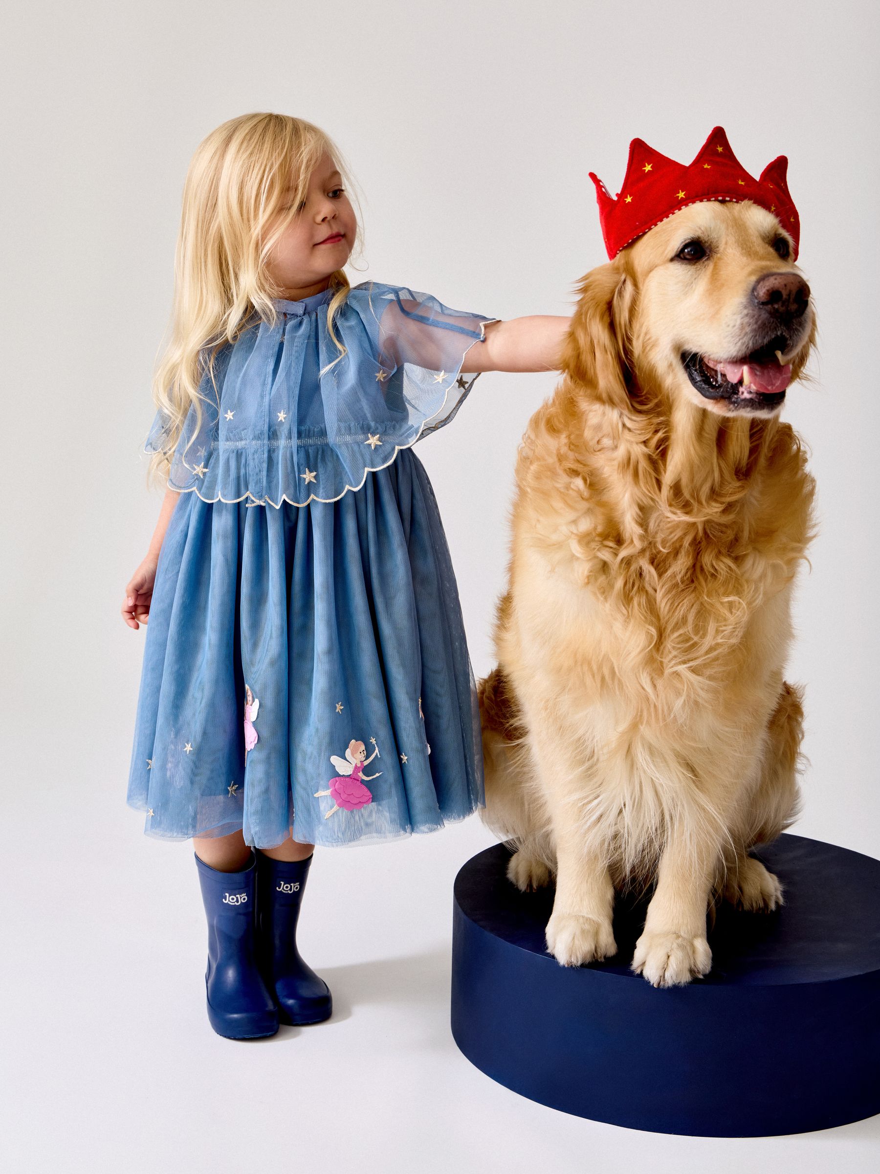 Blue Fairy & Star Appliqué Tulle Dress & Cape - Image 1 of 11