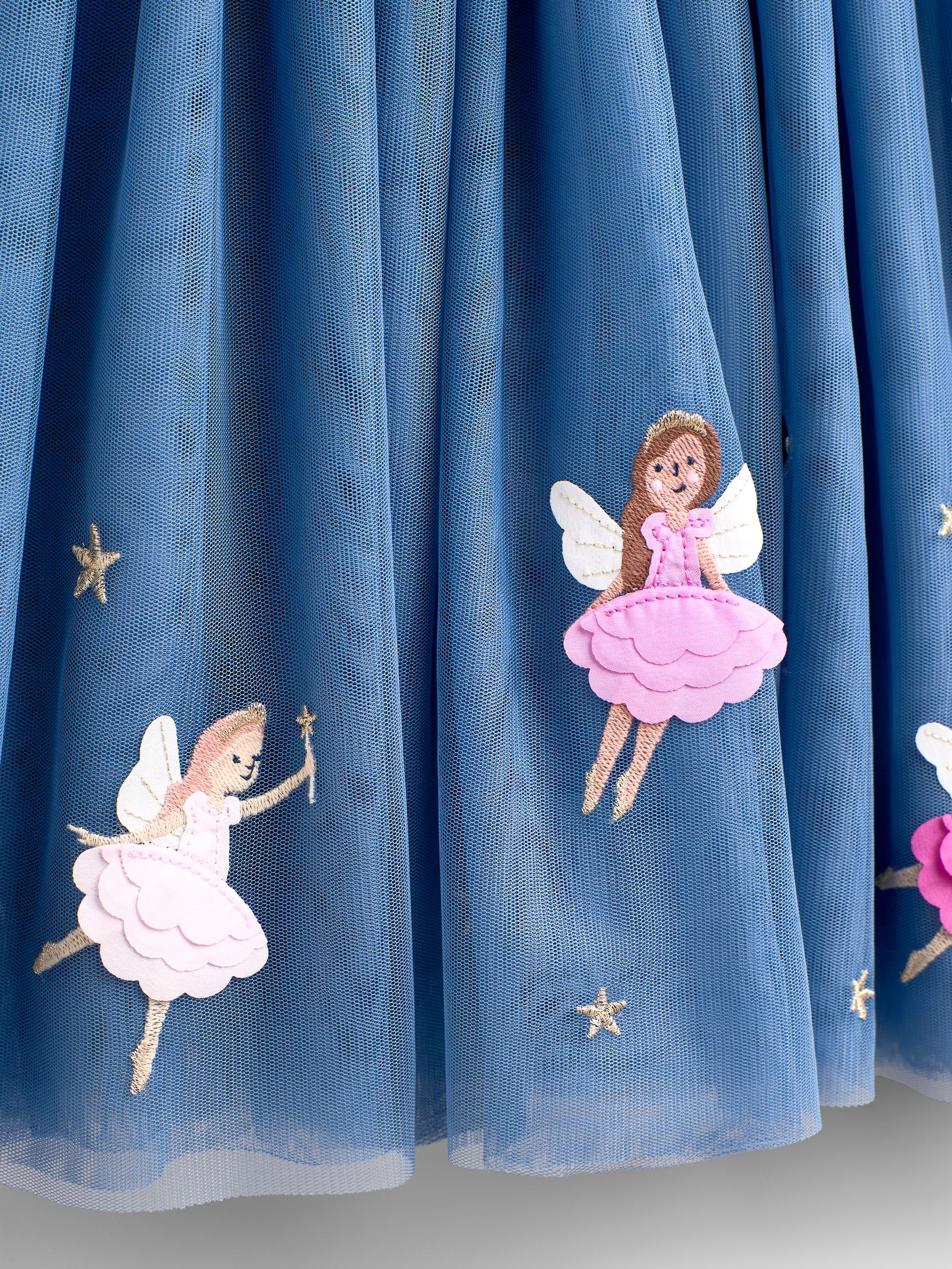 Blue Fairy & Star Appliqué Tulle Dress & Cape - Image 10 of 11