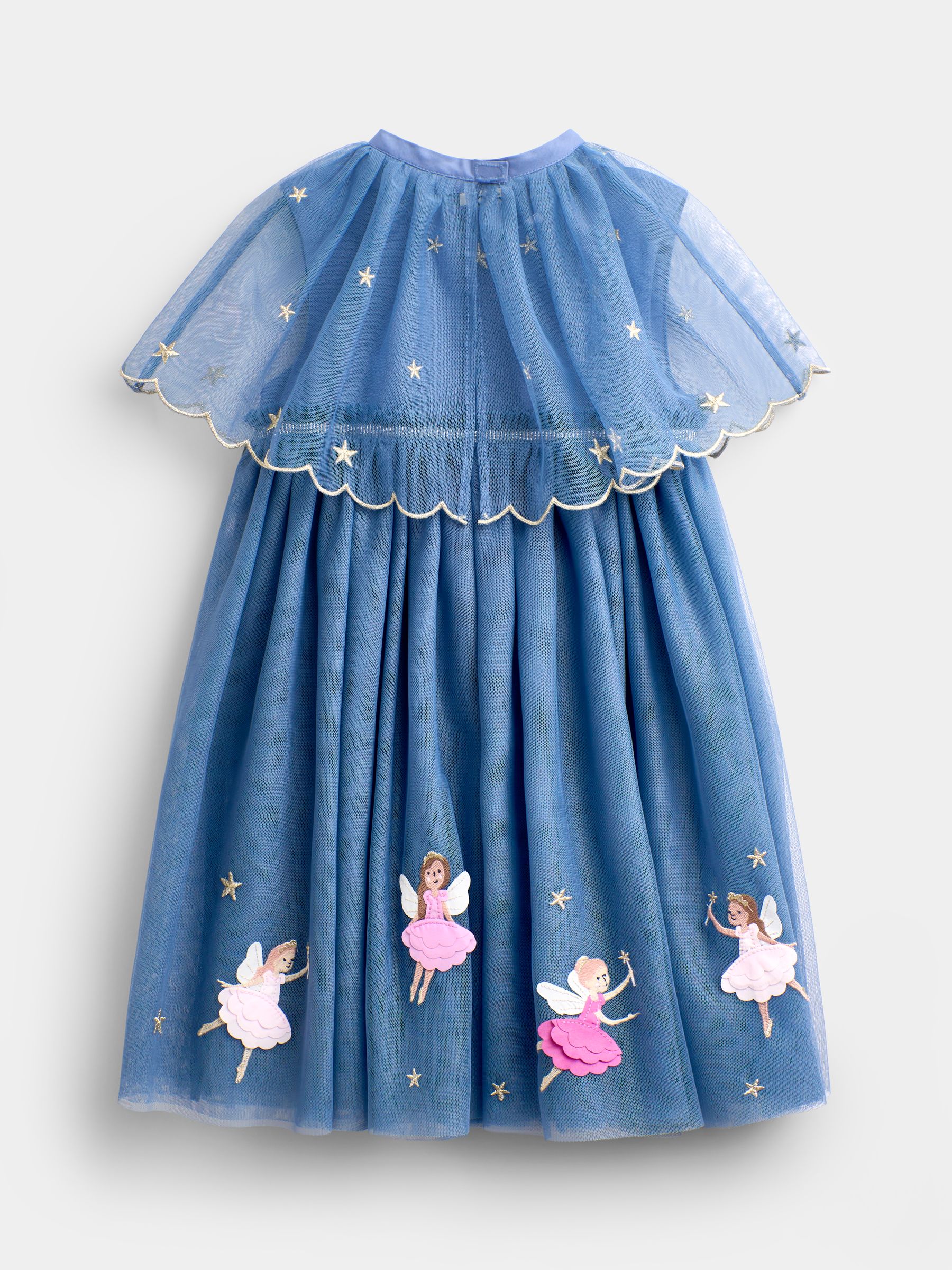 Blue Fairy & Star Appliqué Tulle Dress & Cape - Image 5 of 11
