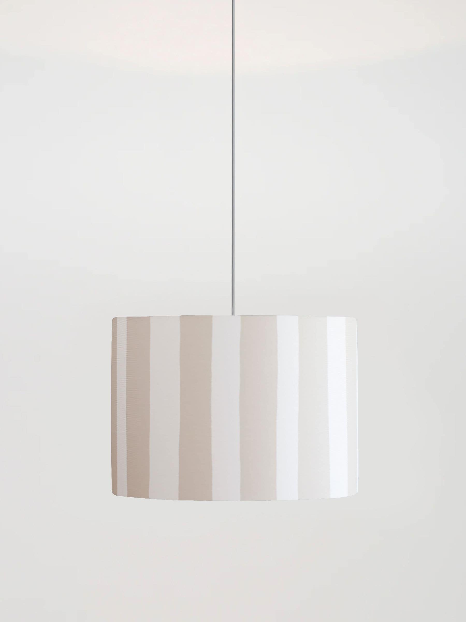 Houseof. Cream Small Stripe Print Ceiling Light - Image 1 of 4