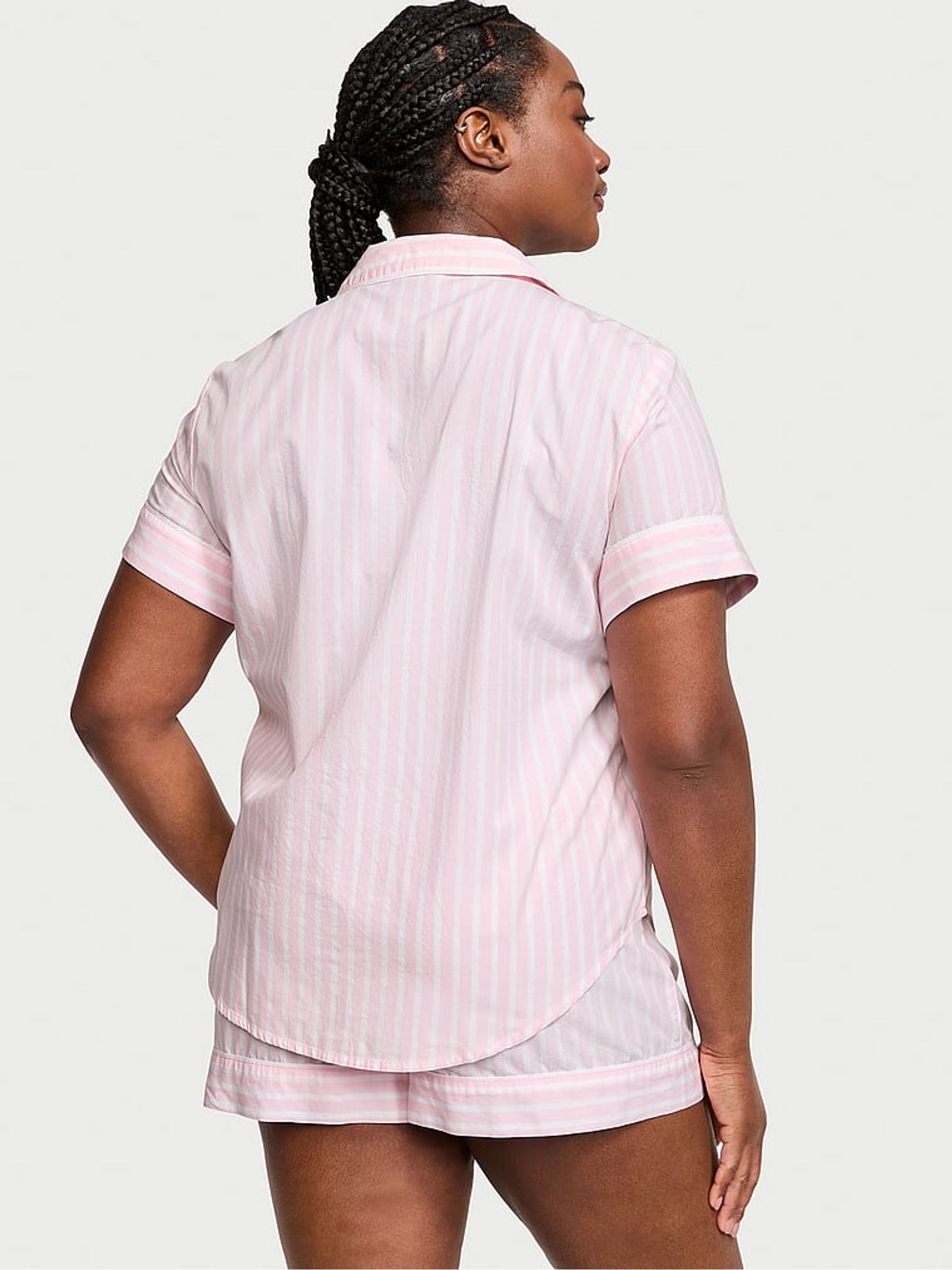 Pink Stripe Cotton Short Pyjama Set - Image 2 of 4