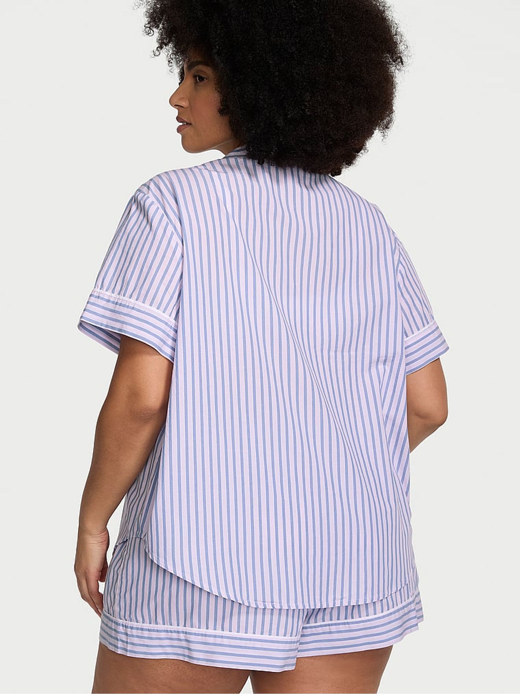 Blue Stripe Cotton Short Pyjama Set - Image 2 of 4