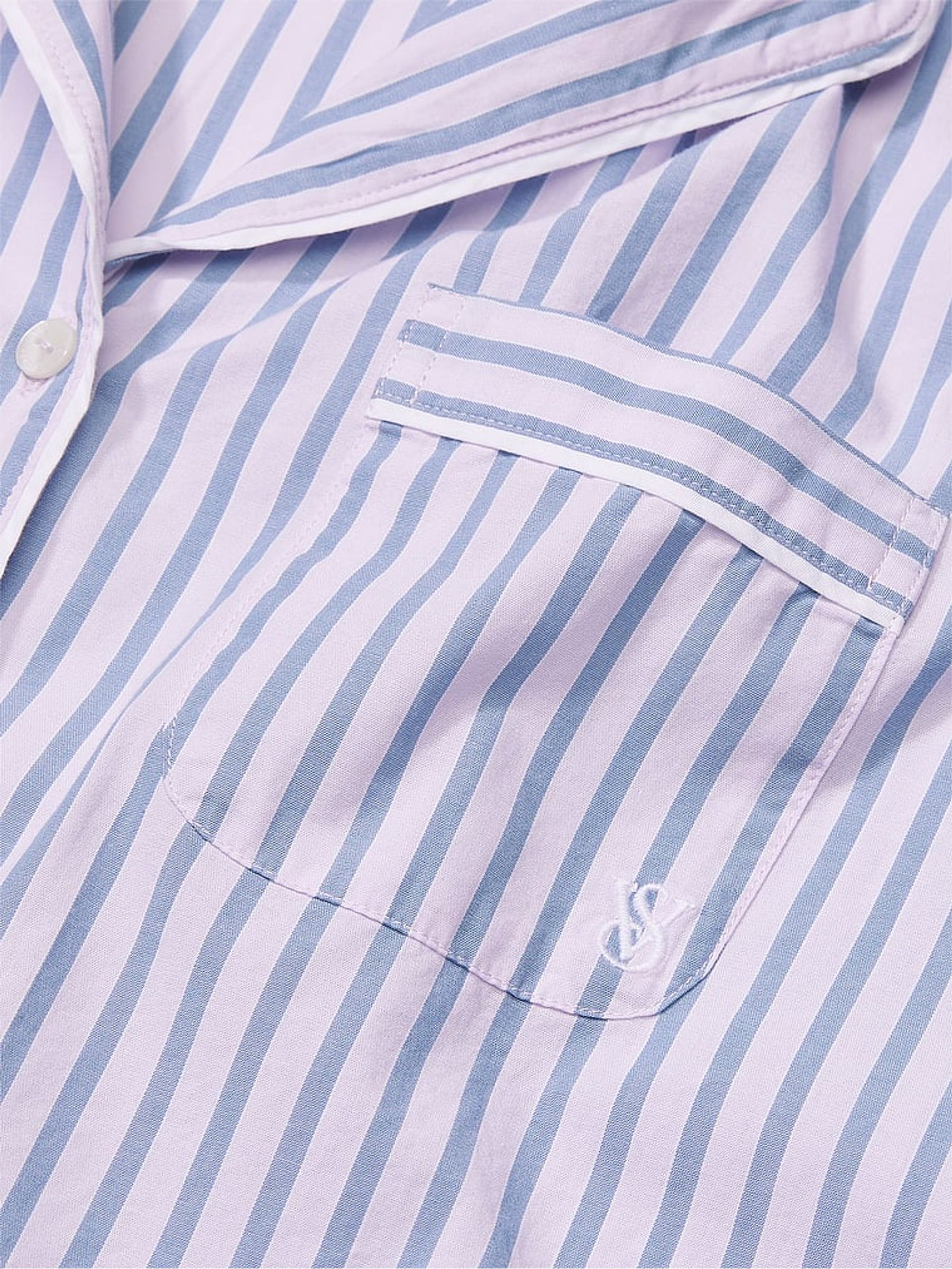 Blue Stripe Cotton Short Pyjama Set - Image 3 of 4