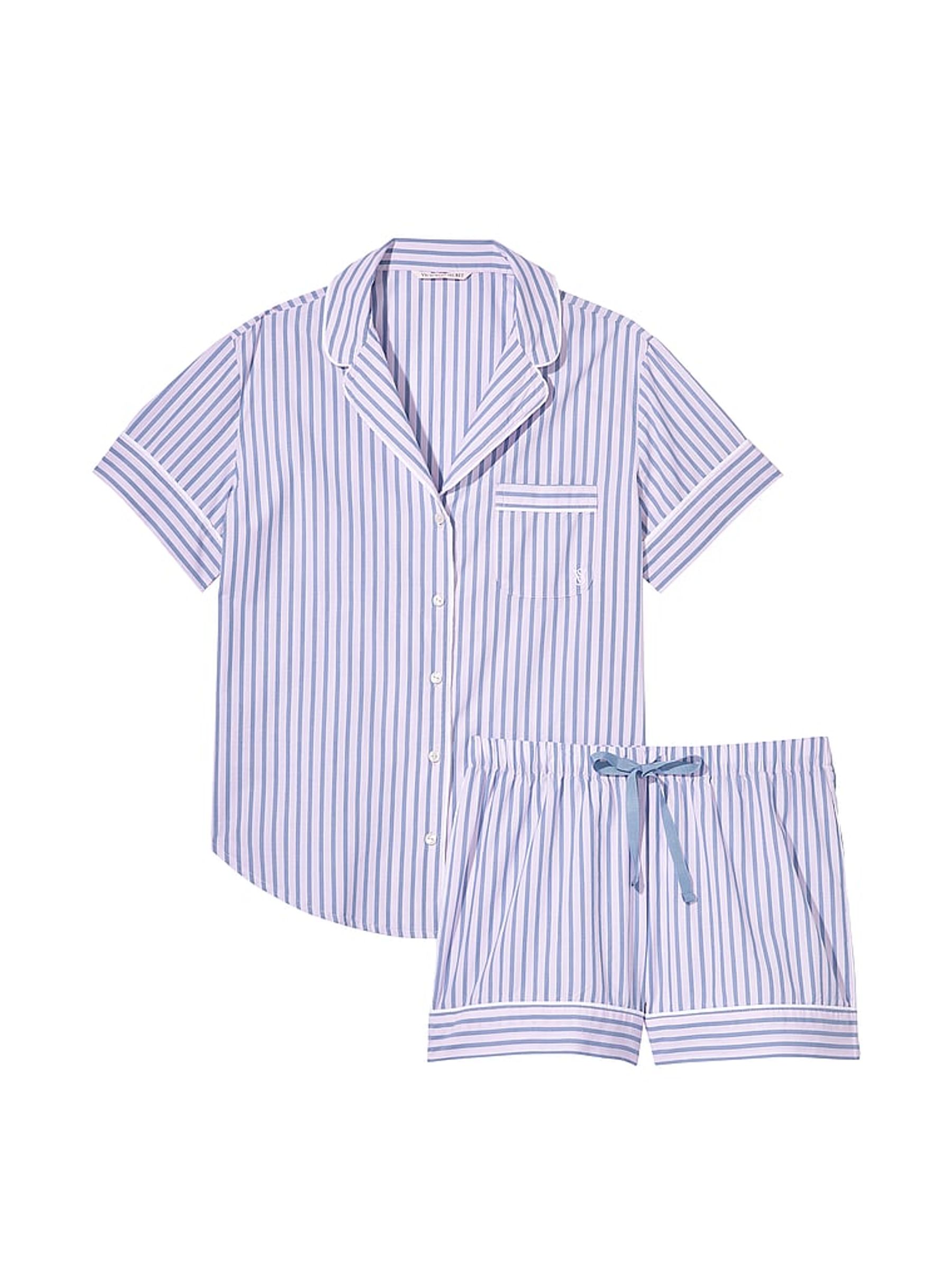 Blue Stripe Cotton Short Pyjama Set - Image 4 of 4