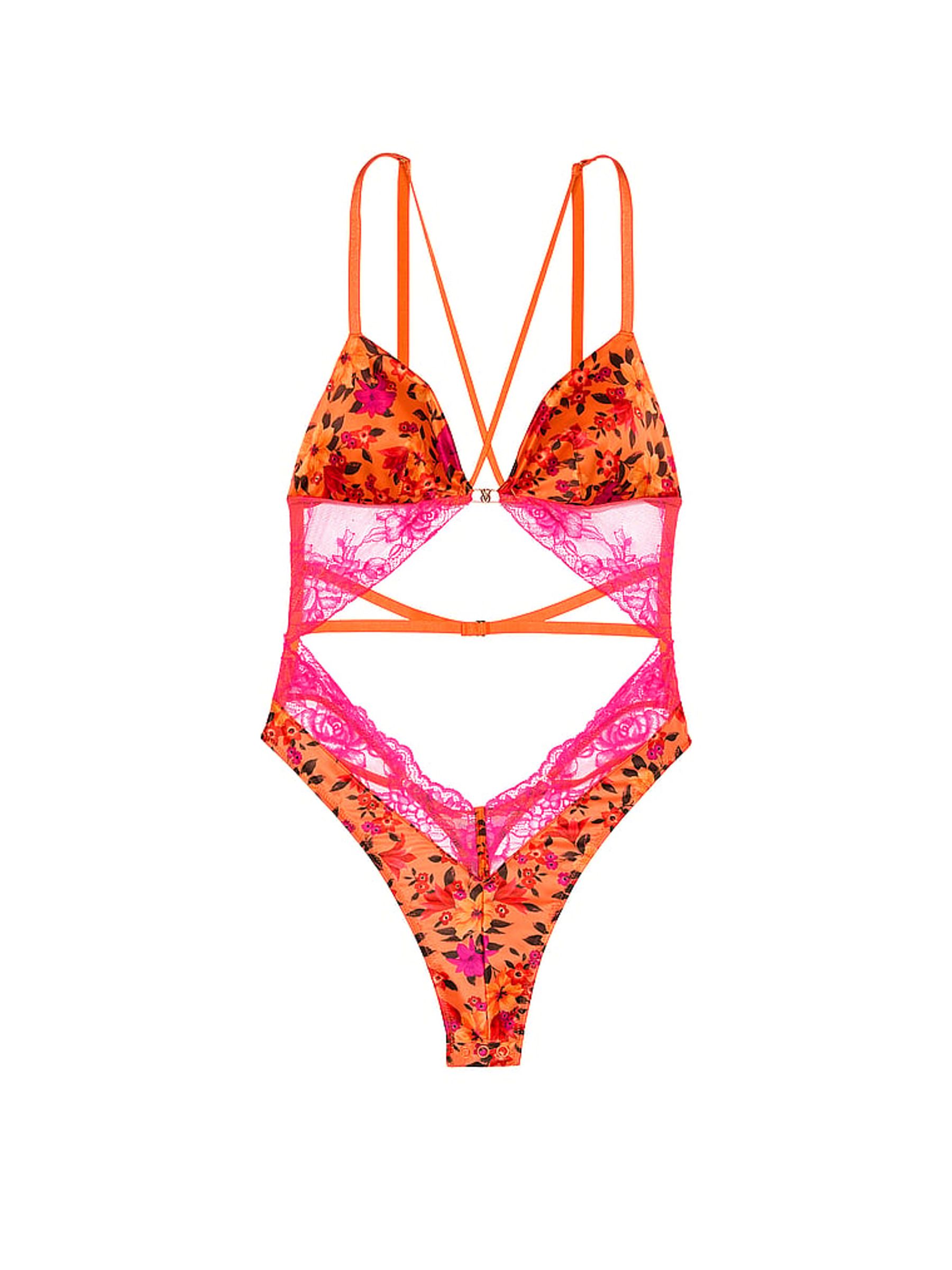 Island Vibes Orange Tropical Print Bodysuit - Image 3 of 3
