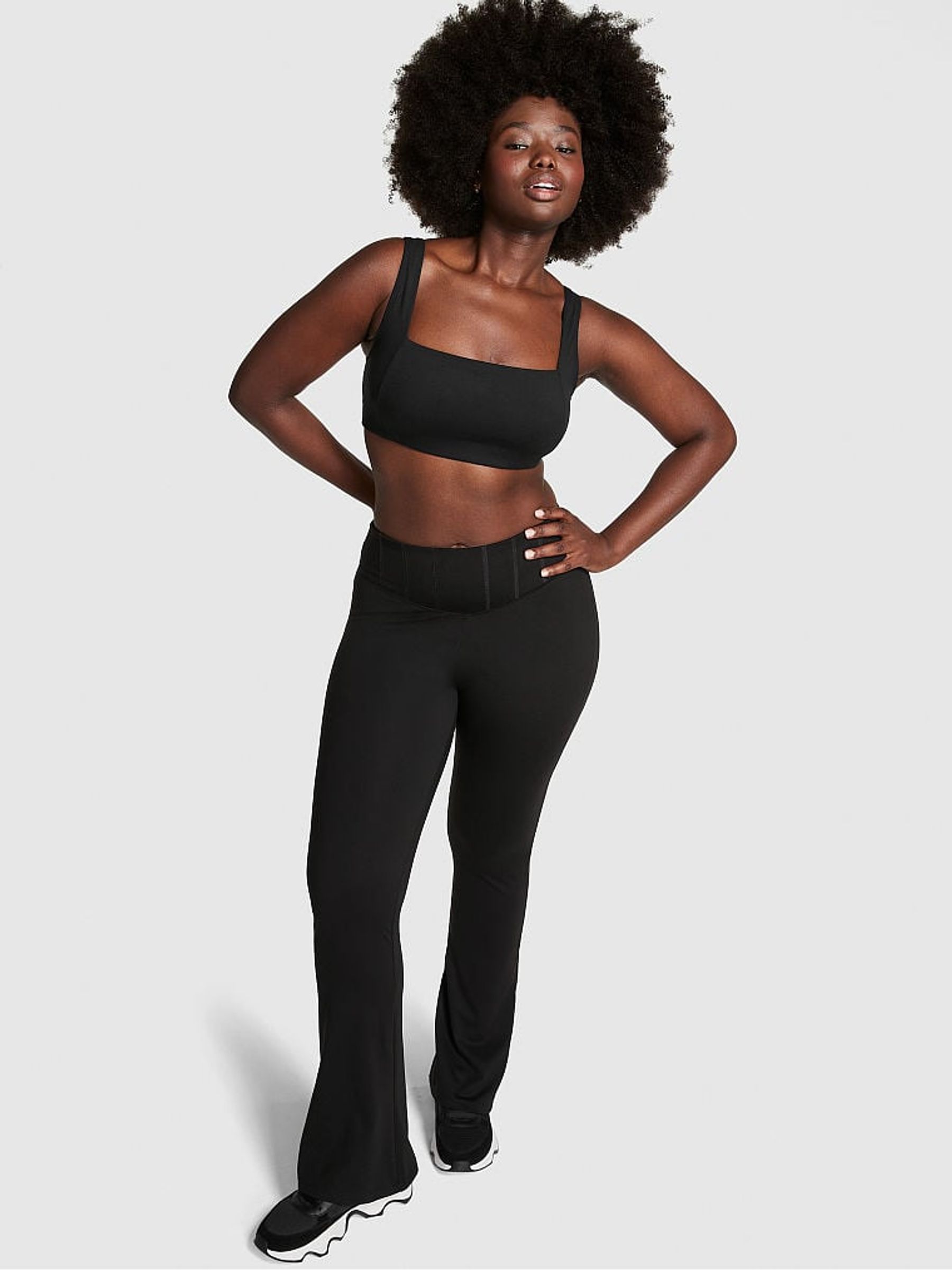 Pure Black Ultimate Sport Corset Flare Legging - Image 1 of 3