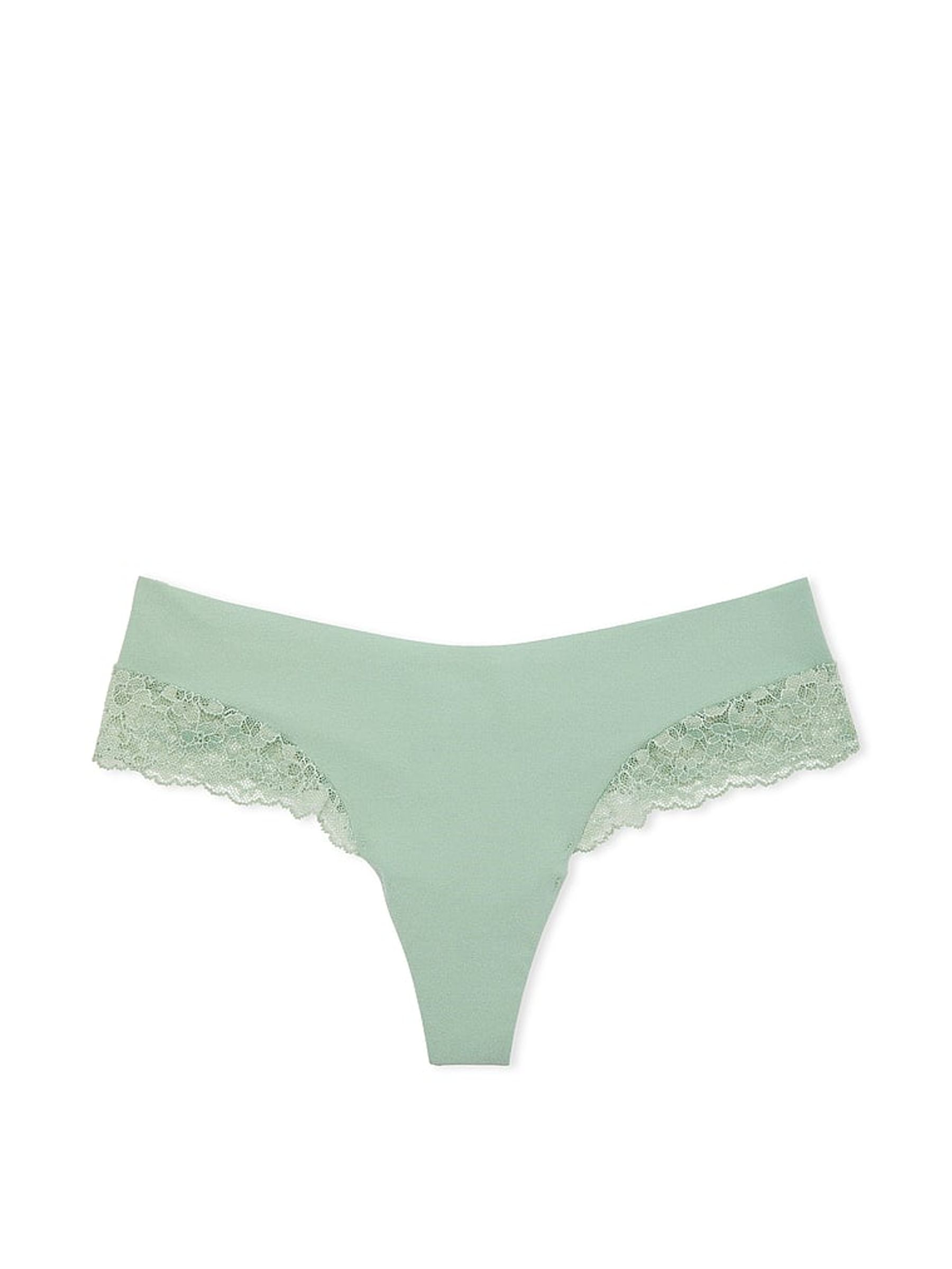 Seasalt Green Posey Lace Thong Knickers - Image 3 of 3