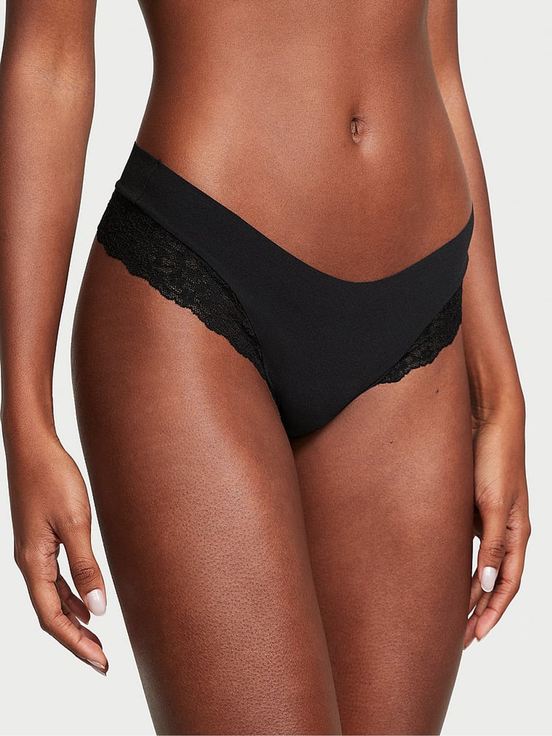 Black Posey Lace Thong Knickers - Image 1 of 3