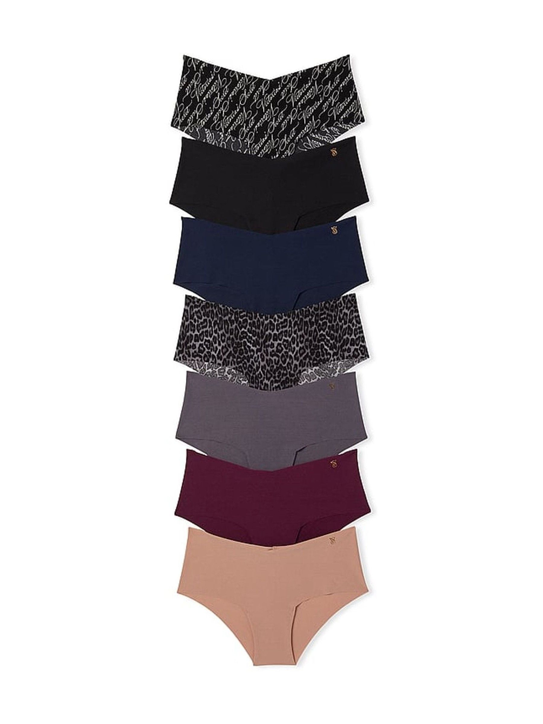Black/Blue/Grey/Red/Nude Cheeky 7 Pack Knickers - Image 1 of 3