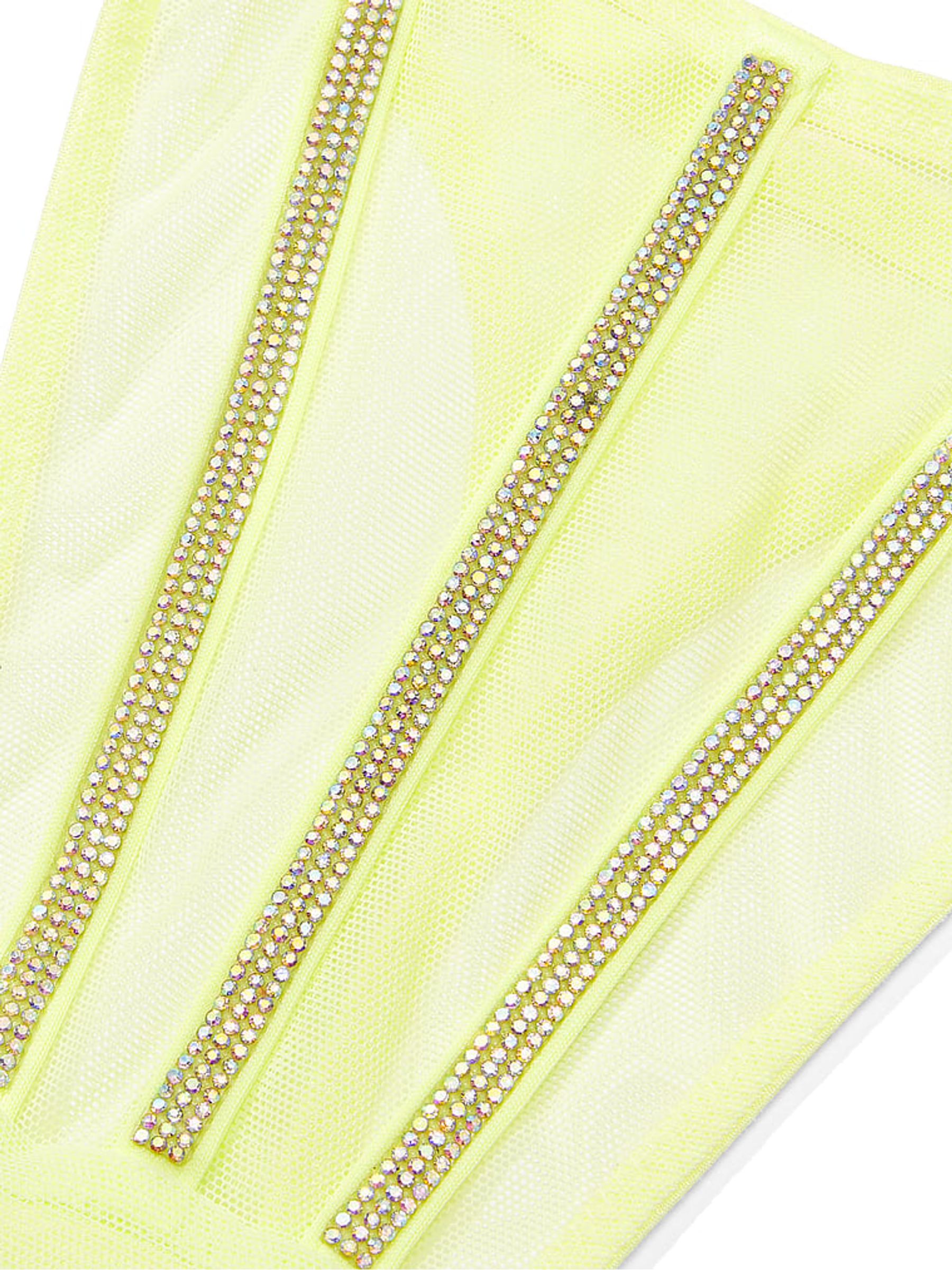 Citron Glow Yellow Sheer Shine Thong Knickers - Image 4 of 4