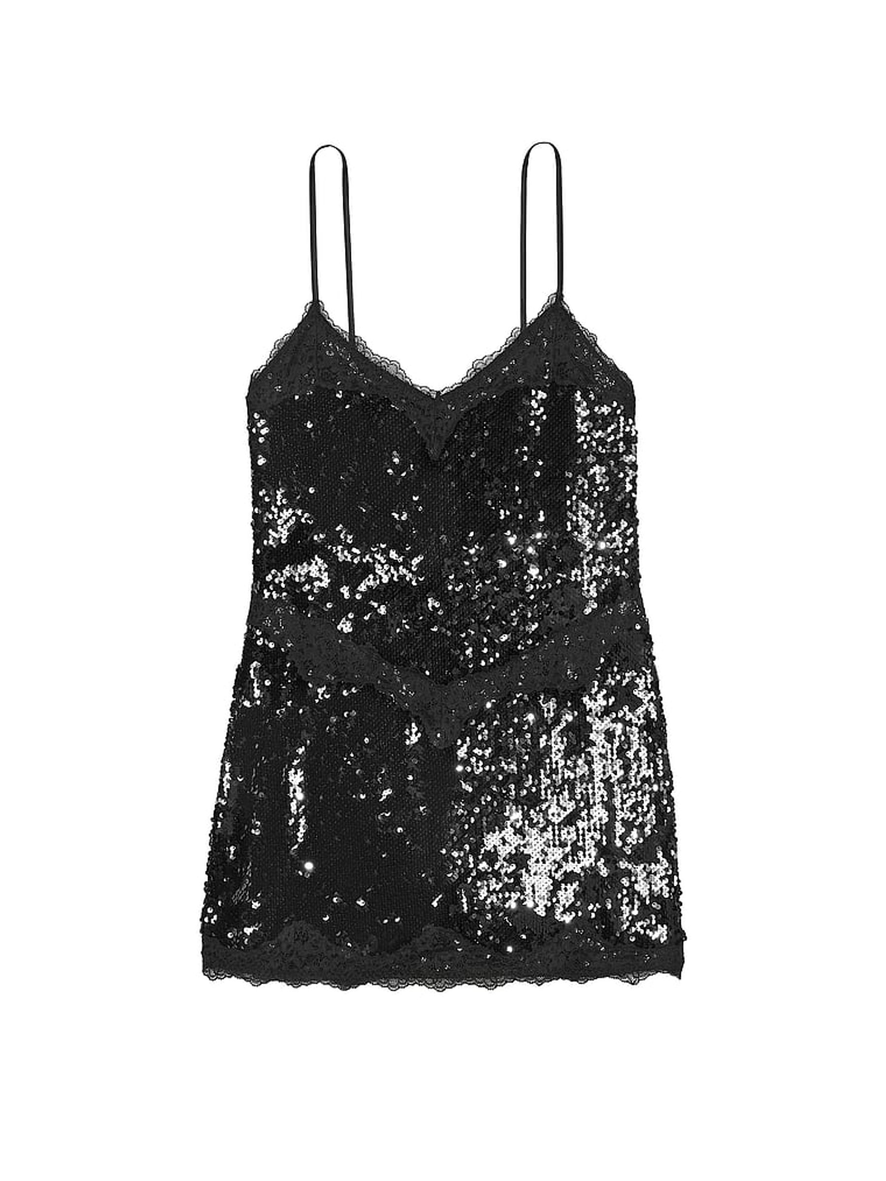 Black Sequin Slip Dress - Image 3 of 3