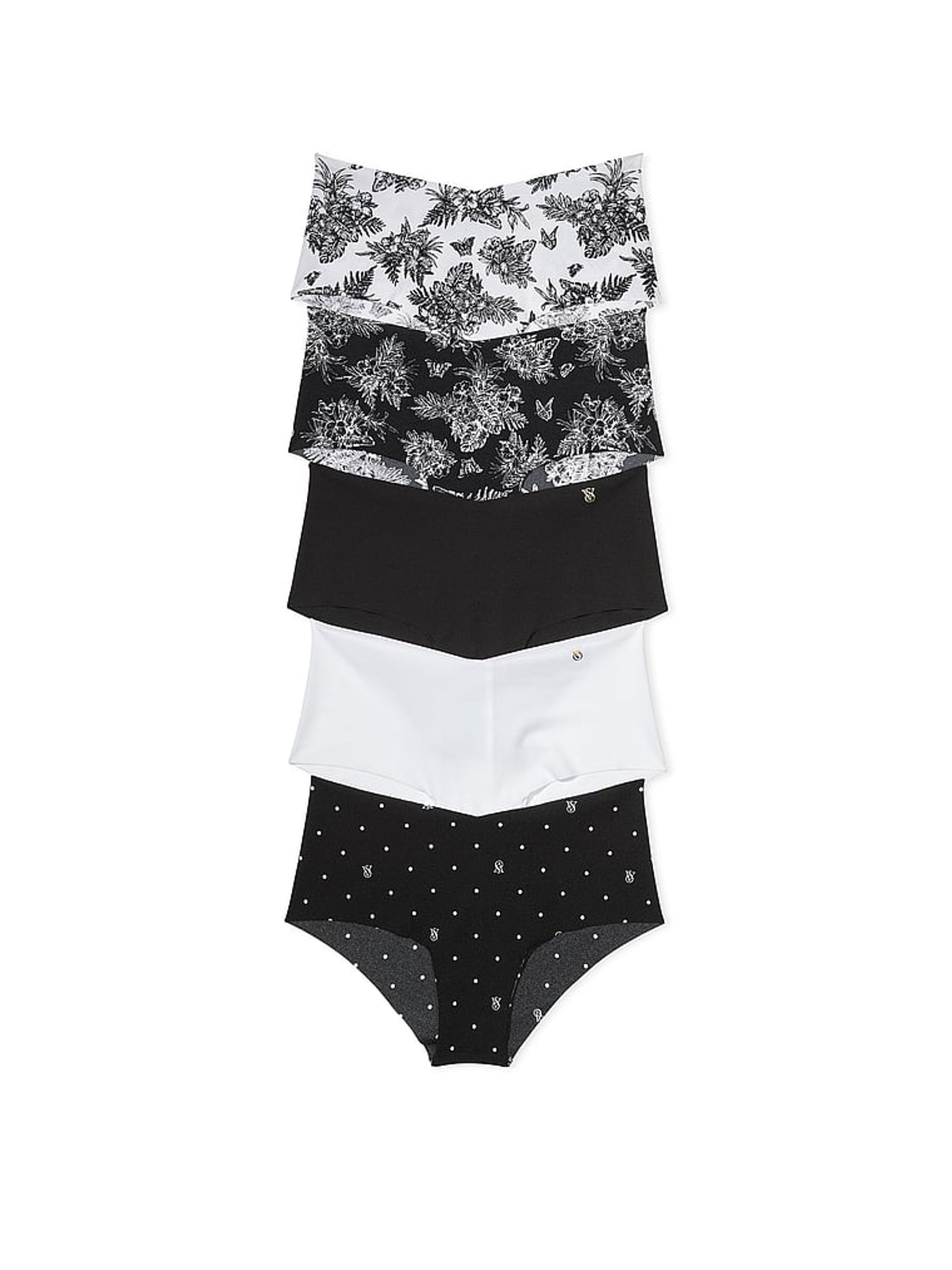 Black/White Cheeky 5 Pack Knickers - Image 1 of 3